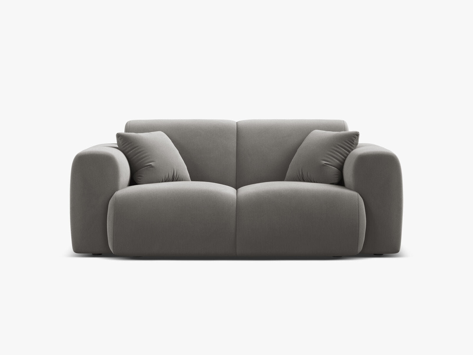 Micadoni Sofa Molino 2-Sitzer Samt Casino Grau