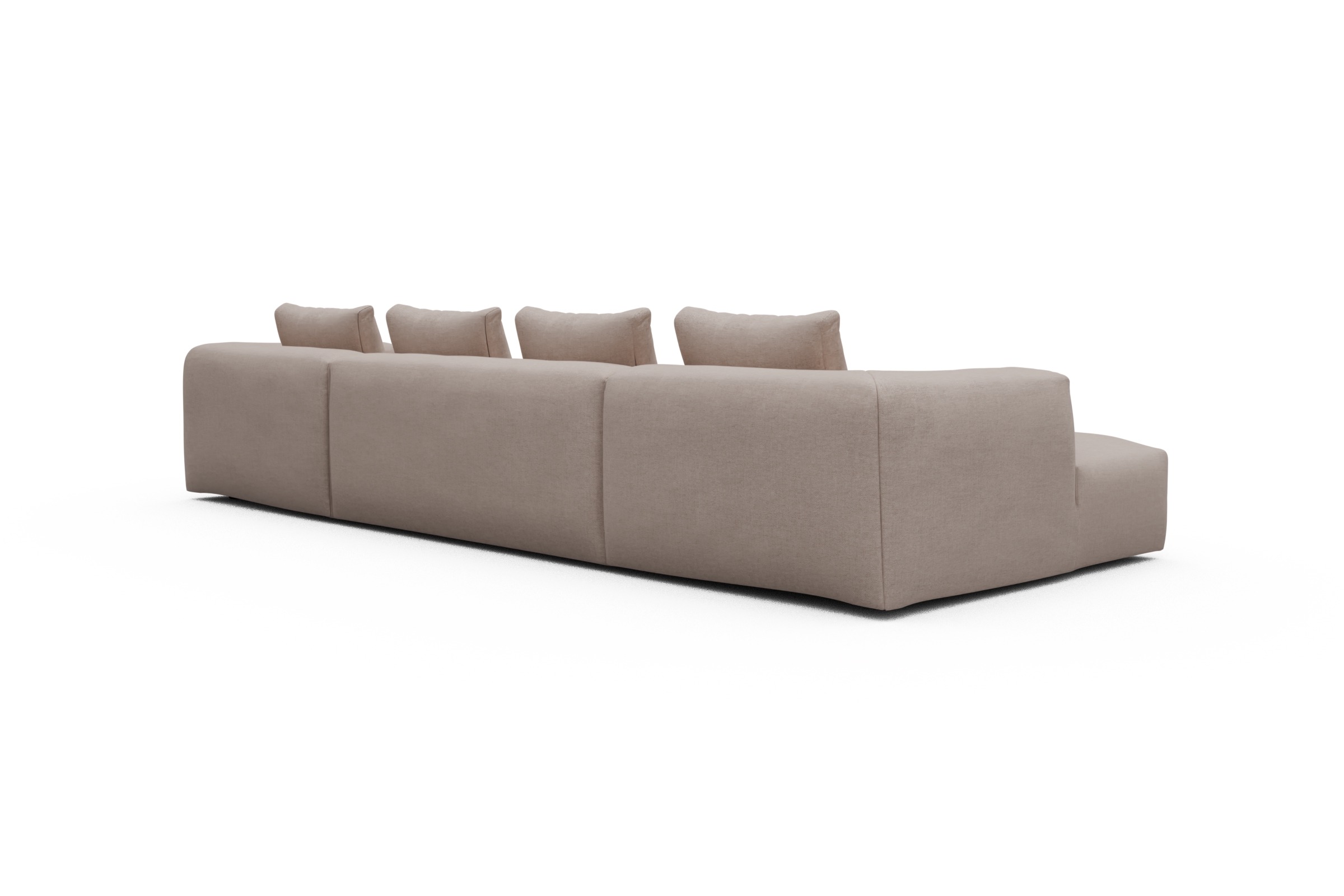 Wohnlandschaft Fred mit 2-Sitzer und Chaiselongue beidseitig Weda-Sand