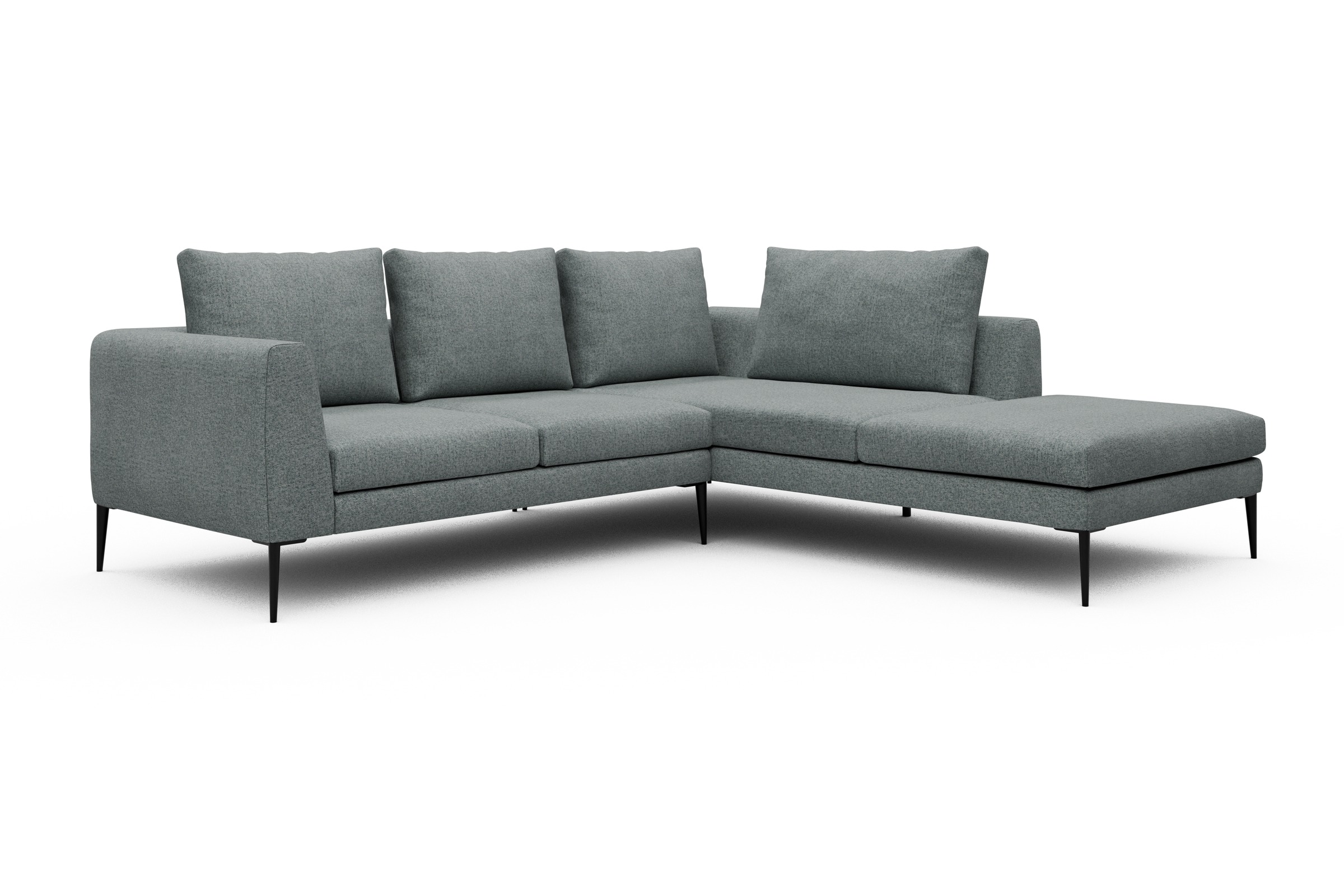 Ecksofa Paul Relax-Ecke rechts mit 2-Sitzer Casone-Light-Mixed-Green