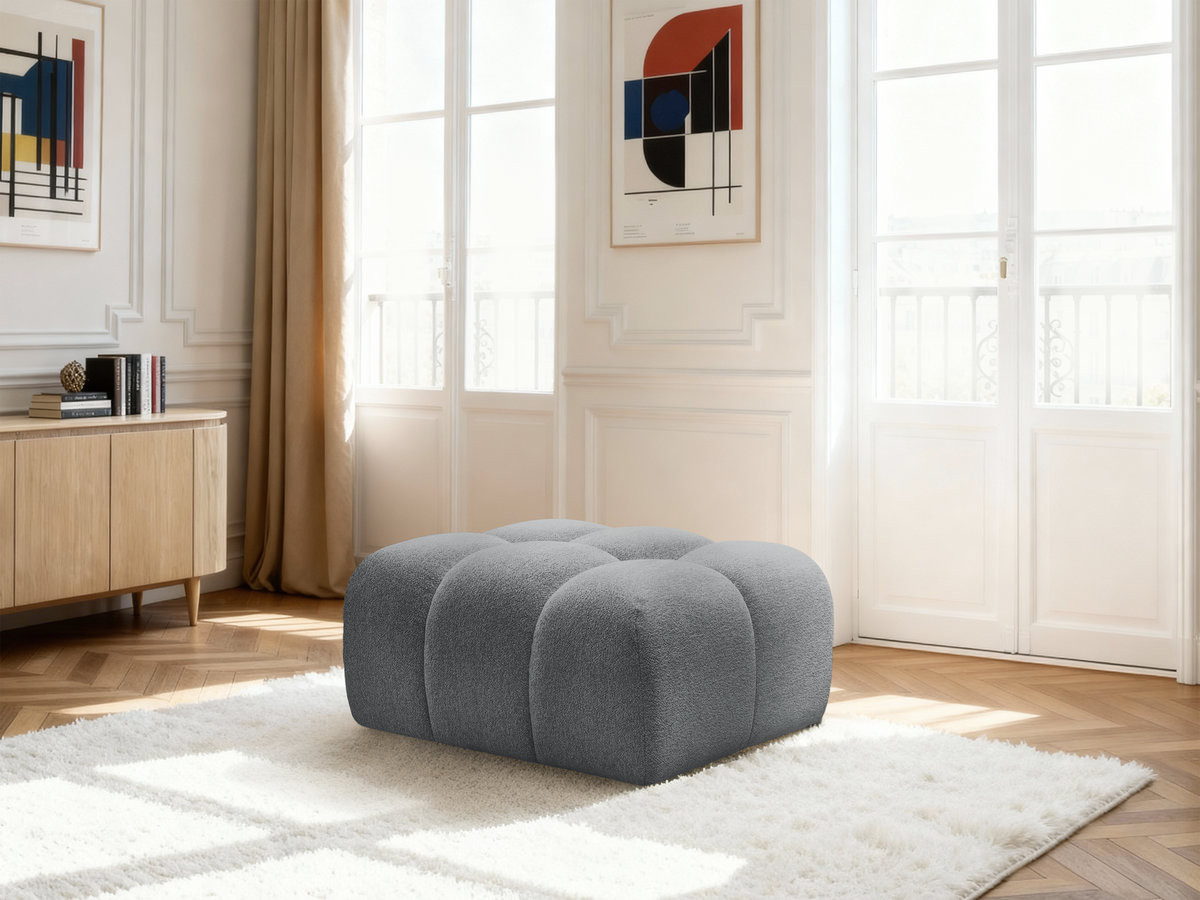 Bobochic Melisse Pouf Melange-Stoff Dunkelgrau