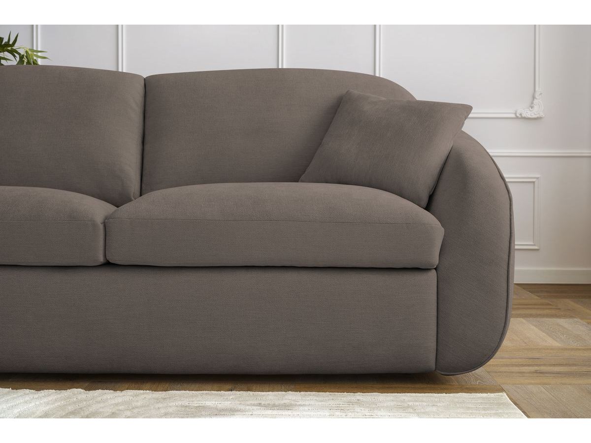 Bobochic Cezanne Schlafsofa 3-Sitzer Stoff Taupe, Liegefläche 160 × 194 cm