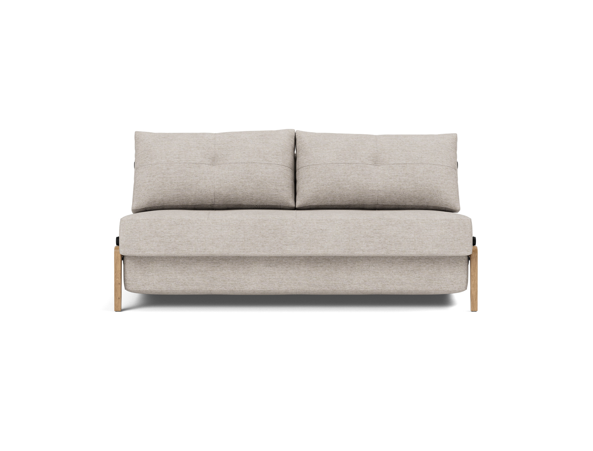 Schlafsofa Cubed 160 Chenille Yuveno 471-Sand Beine Eiche