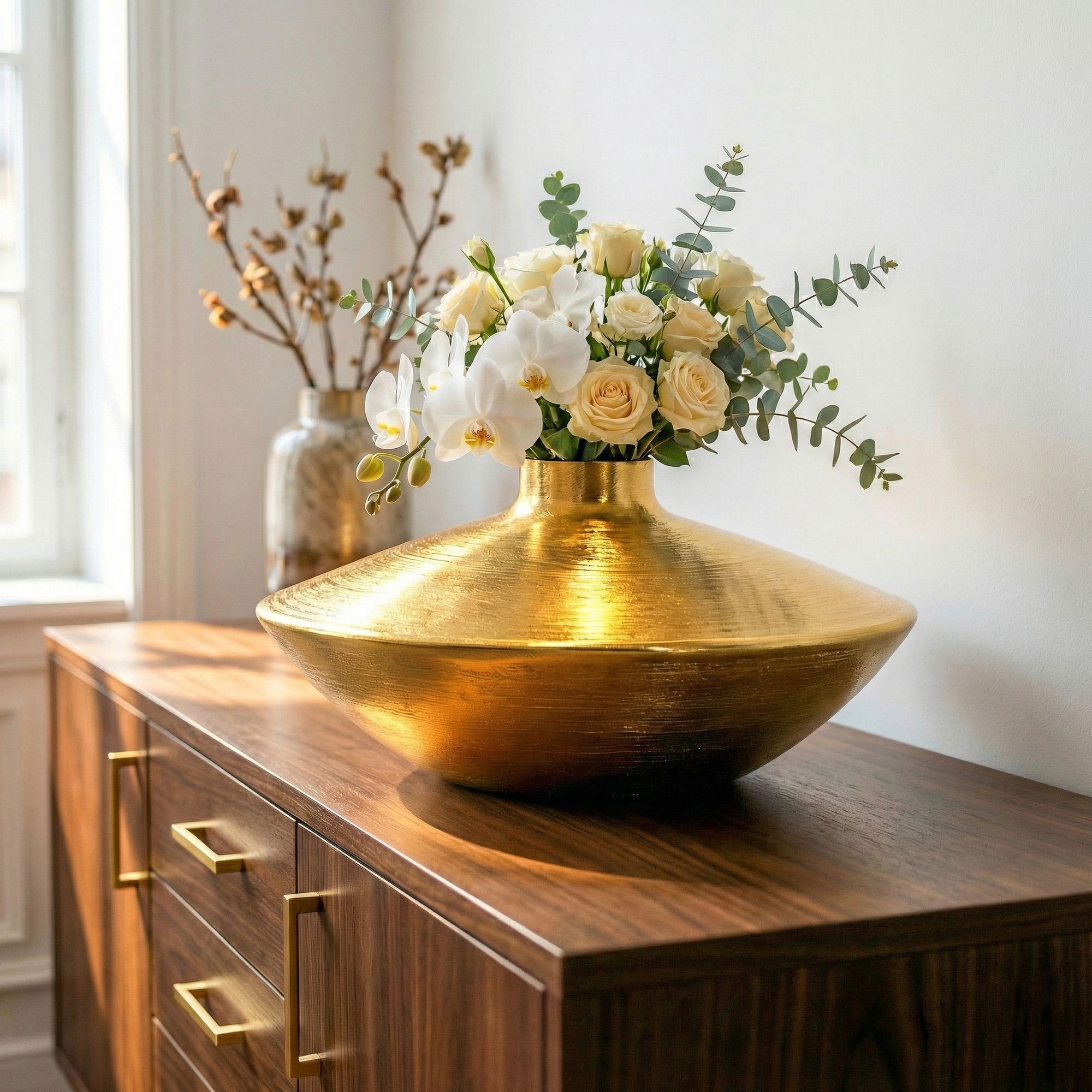Tischvase Skoppum Aluminium Gold Ø 35 cm