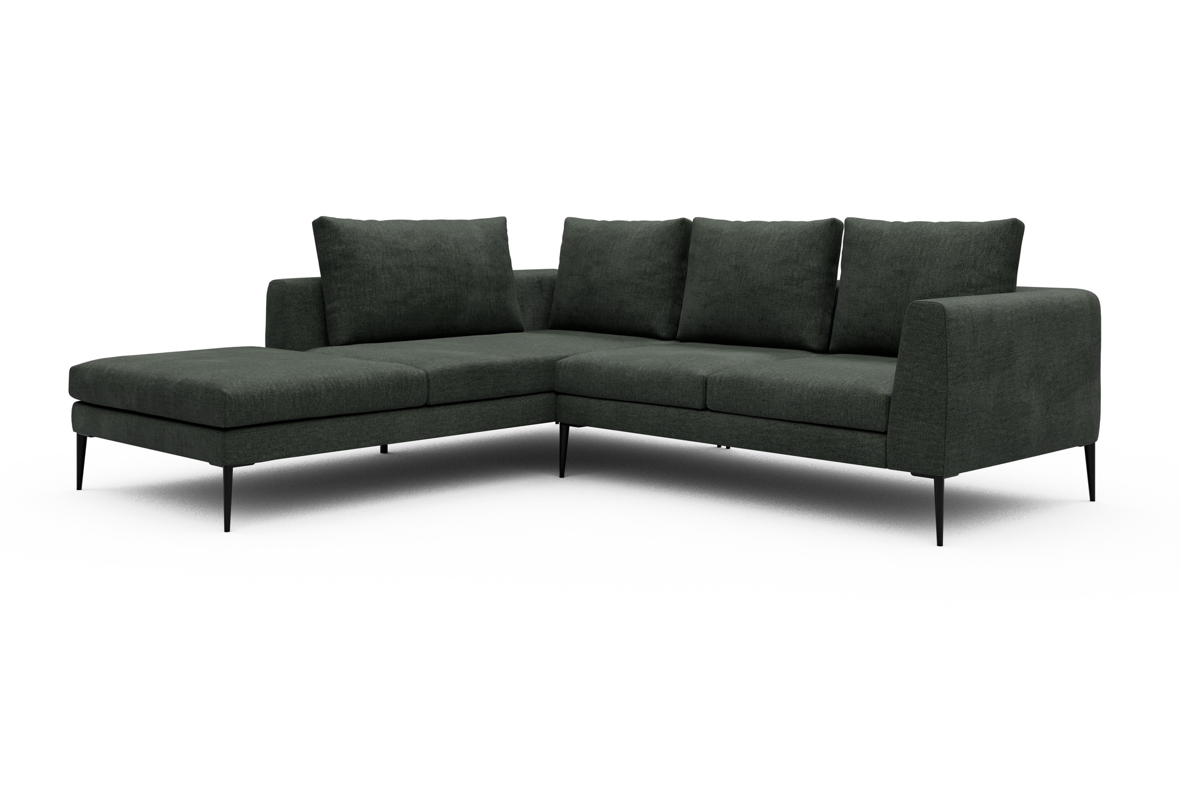 Ecksofa Paul Relax-Ecke links mit 2-Sitzer Aivi-Pine-Green