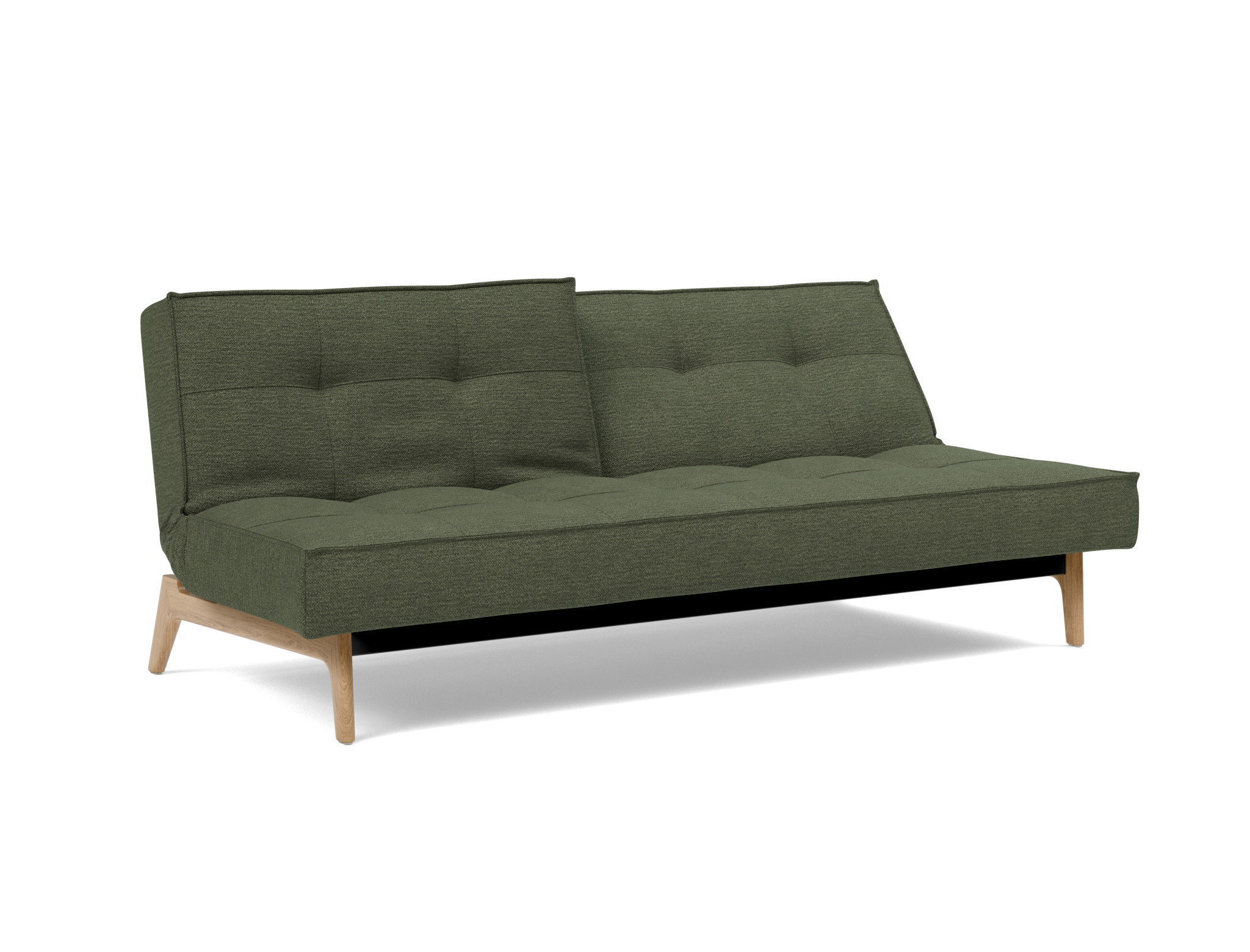 Schlafsofa Splitback Strukturierter Stoff Taura 353-Forest Beine Eiche