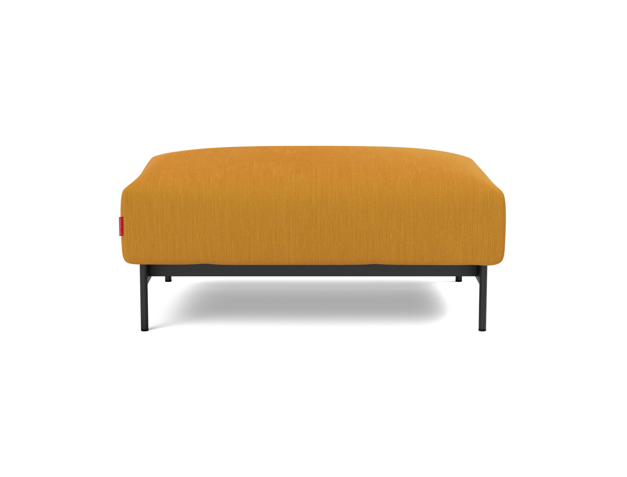 Hocker Malloy Flachgewebe Elegance 507-Burned-Curry Beine Schwarzes Metall