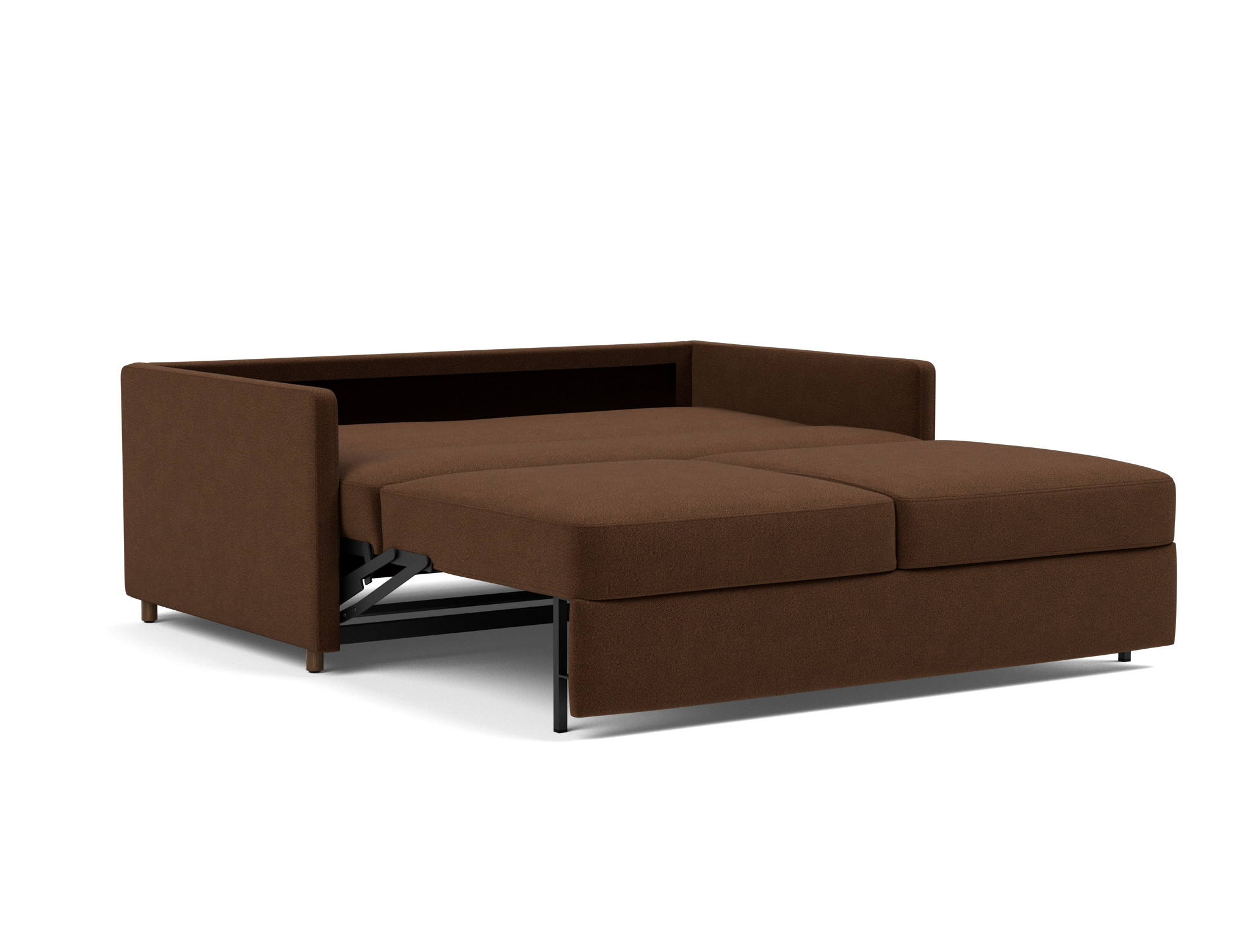 Schlafsofa Neah mit Slim-Armlehnen 160 Strukturierter Stoff Taura 359-Cappuccino