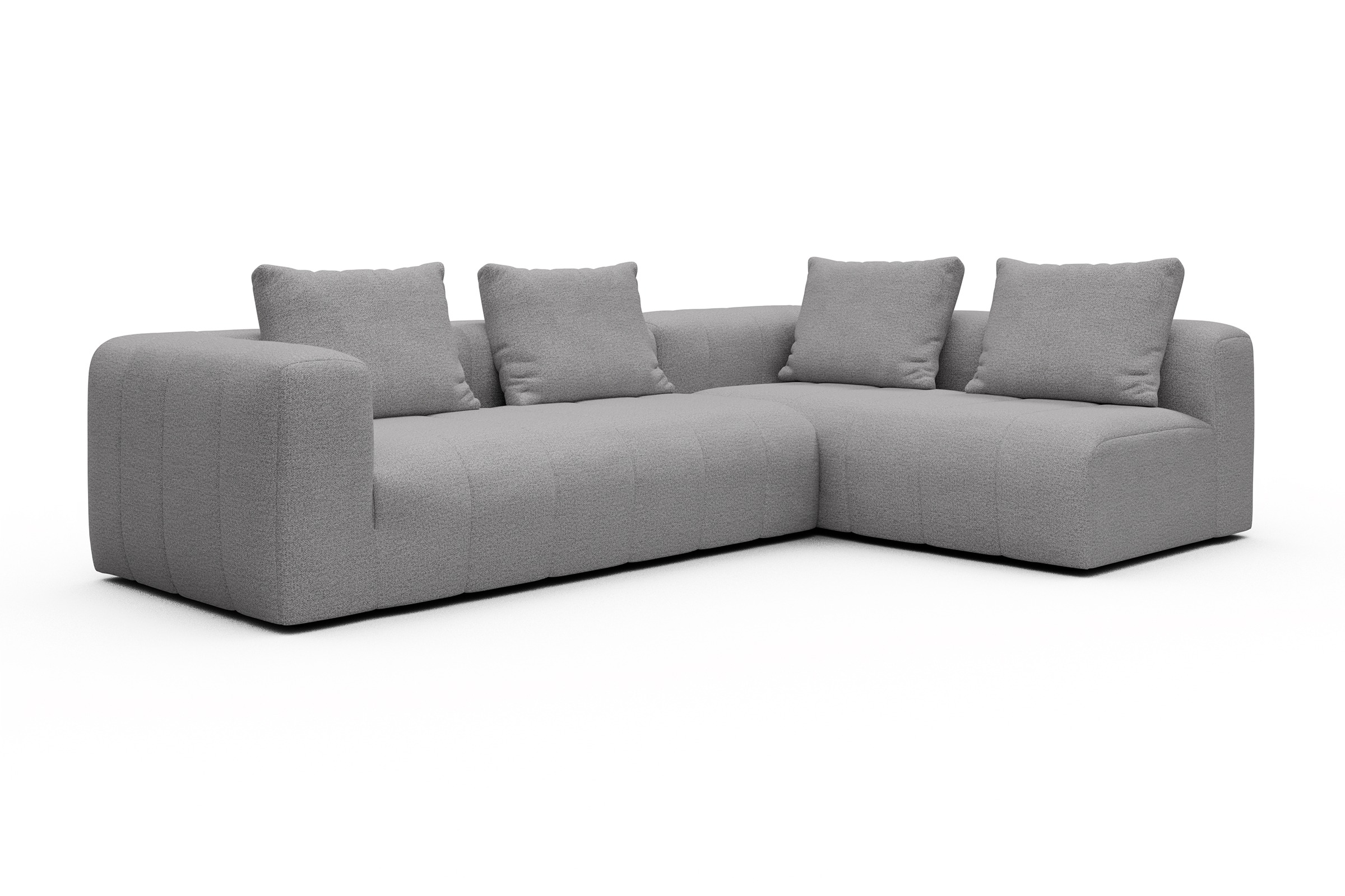 Ecksofa Hugo 2x 2,5-Sitzer Armlehne links Sama-Grey