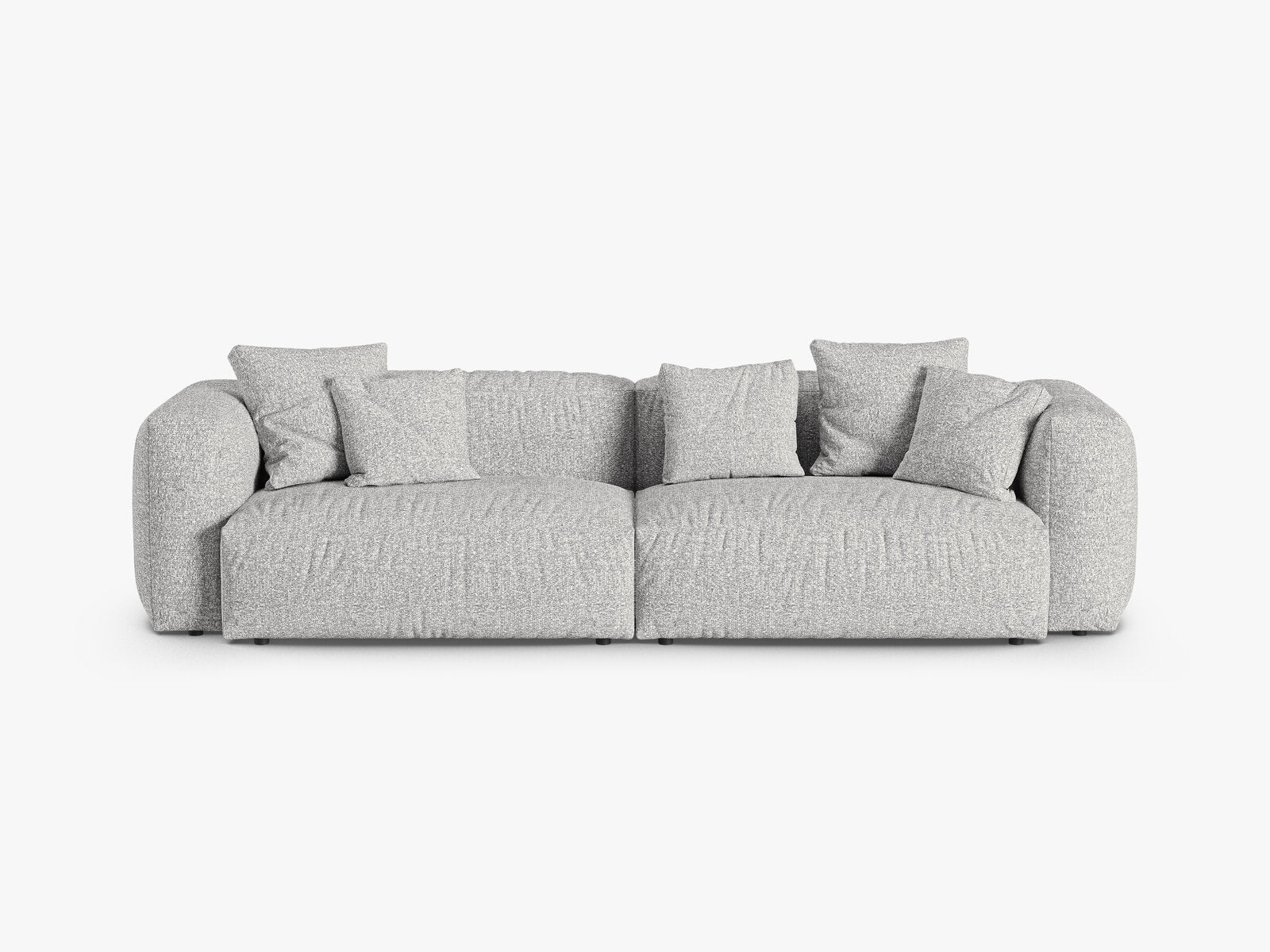 Micadoni Sofa Martina 4-Sitzer 90cm Sitztiefe Boucle Monet Silber