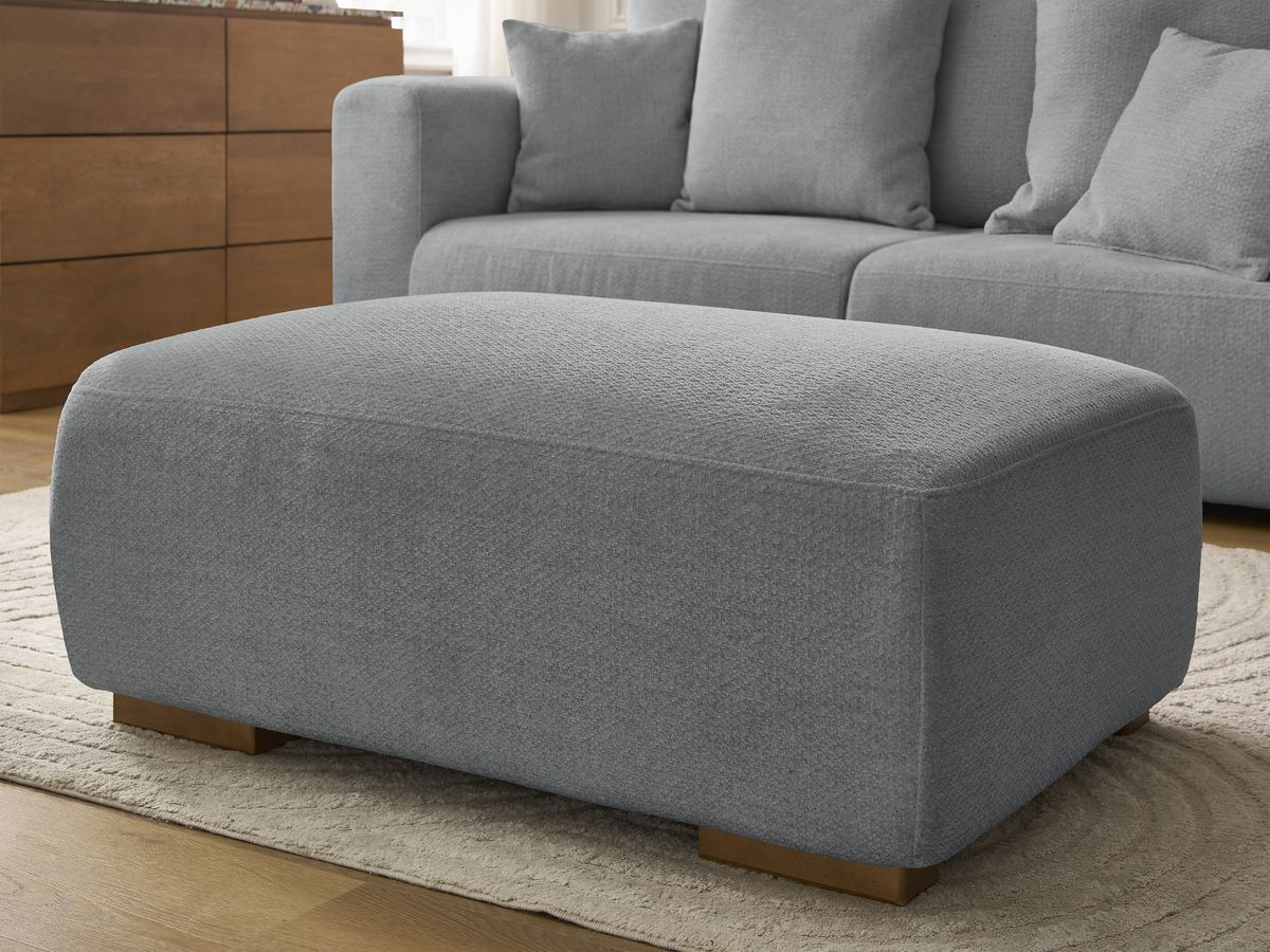 Bobochic Sidonie Sofa 3-Sitzer mit Pouf Melange-Stoff Dunkelgrau