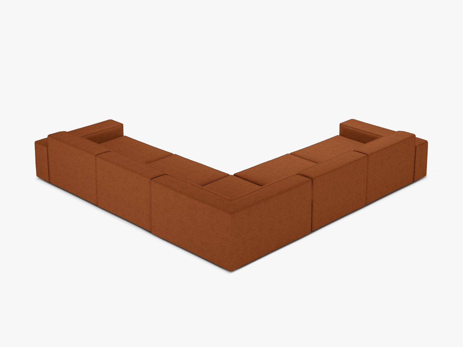 Micadoni Symmetrisches Ecksofa Jodie 6-Sitzer Boucle Baloo Terrakotta