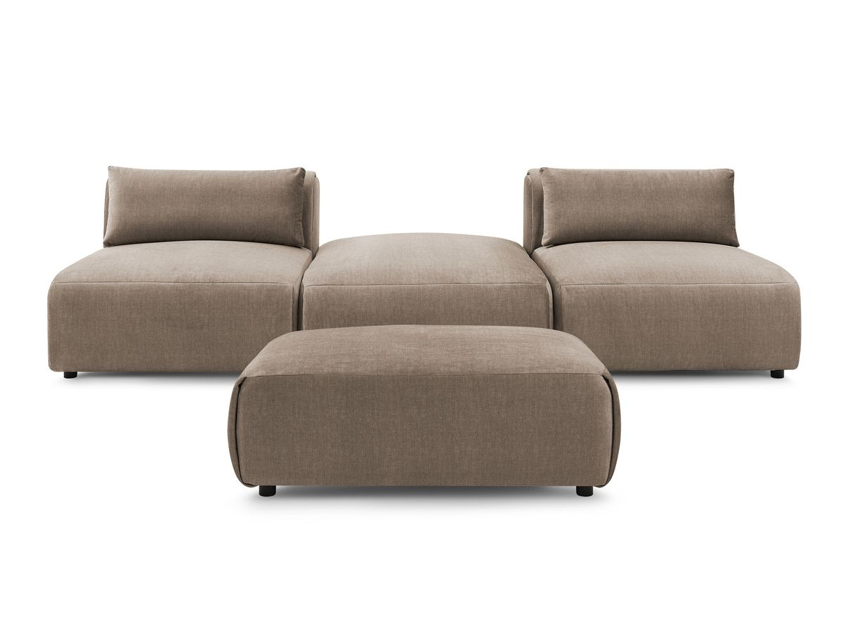 Bobochic Jeanne Sofa 4-Sitzer mit Pouf Samt Taupe