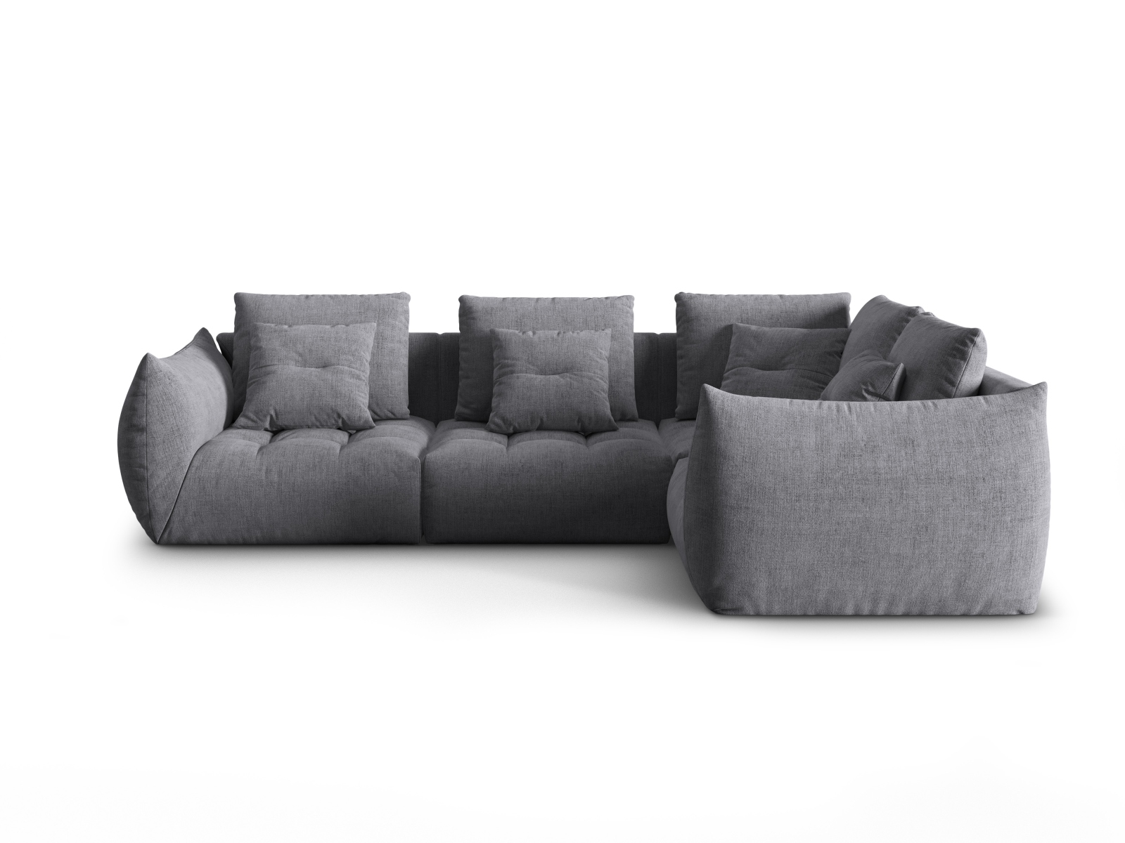 Micadoni Ecksofa Bloom 4-Sitzer Rechts Strukturierter Stoff Grau