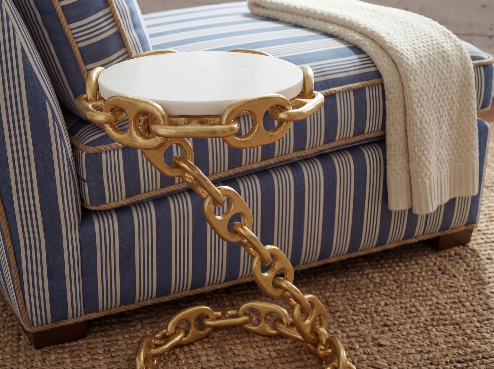 Beistelltisch Lundo Marmor Gold Ø 31 cm