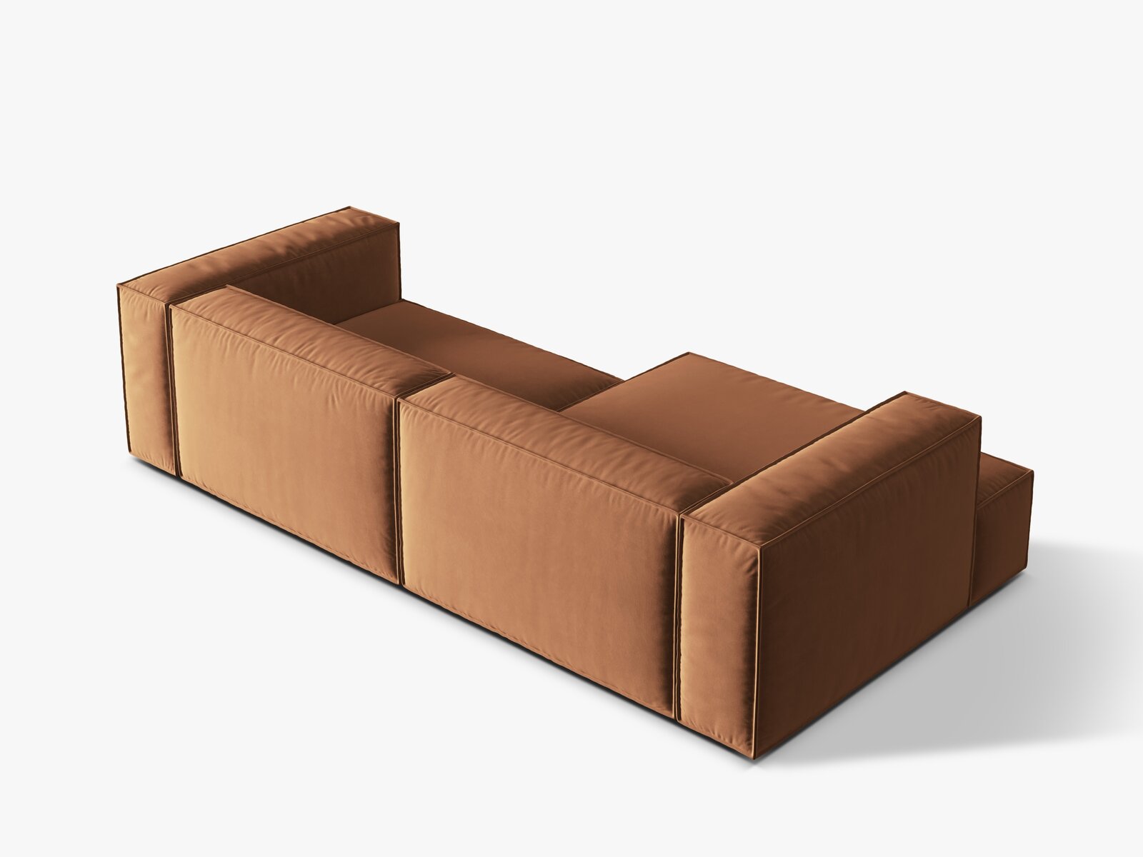 Micadoni Ecksofa Nuria 4-Sitzer Links Samt Honig