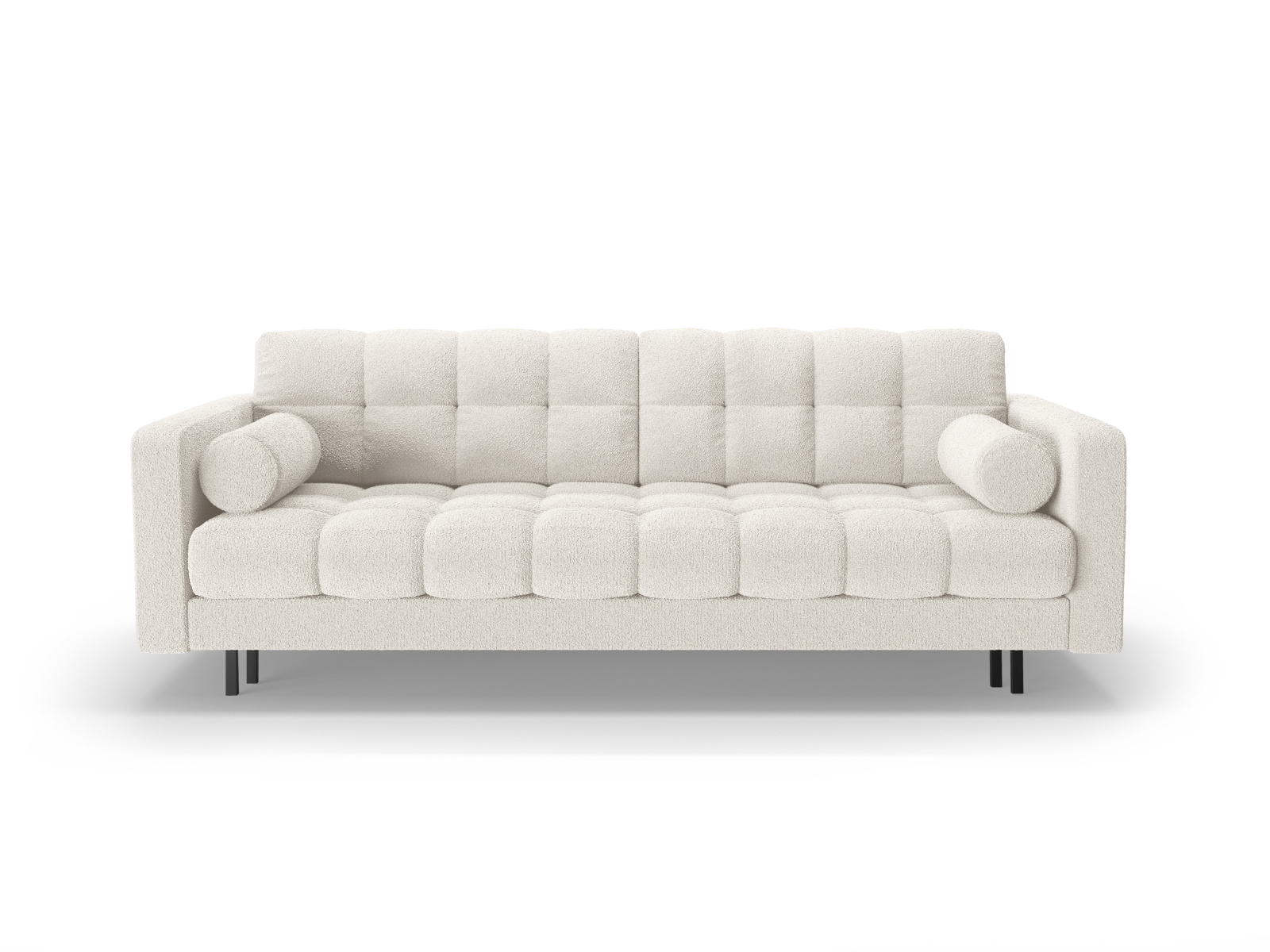 Cosmopolitan Design Schlafsofa Bali 3-Sitzer mit Bettkasten Boucle Baloo Weiß