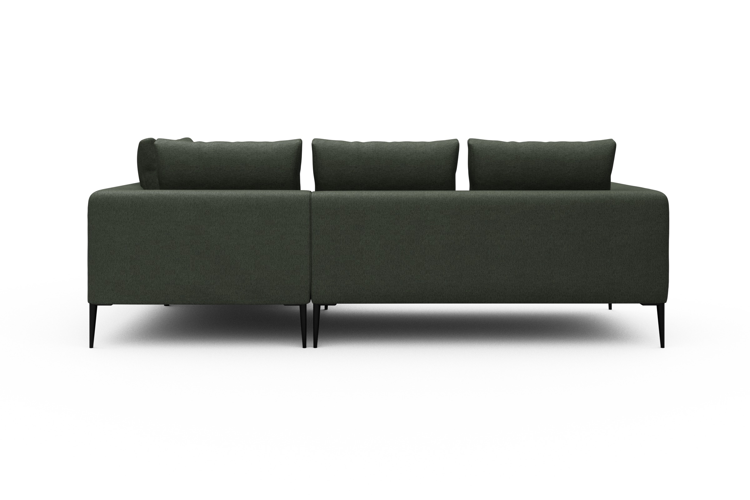 Ecksofa Paul Relax-Ecke rechts mit 2-Sitzer Denari-Forest-Green