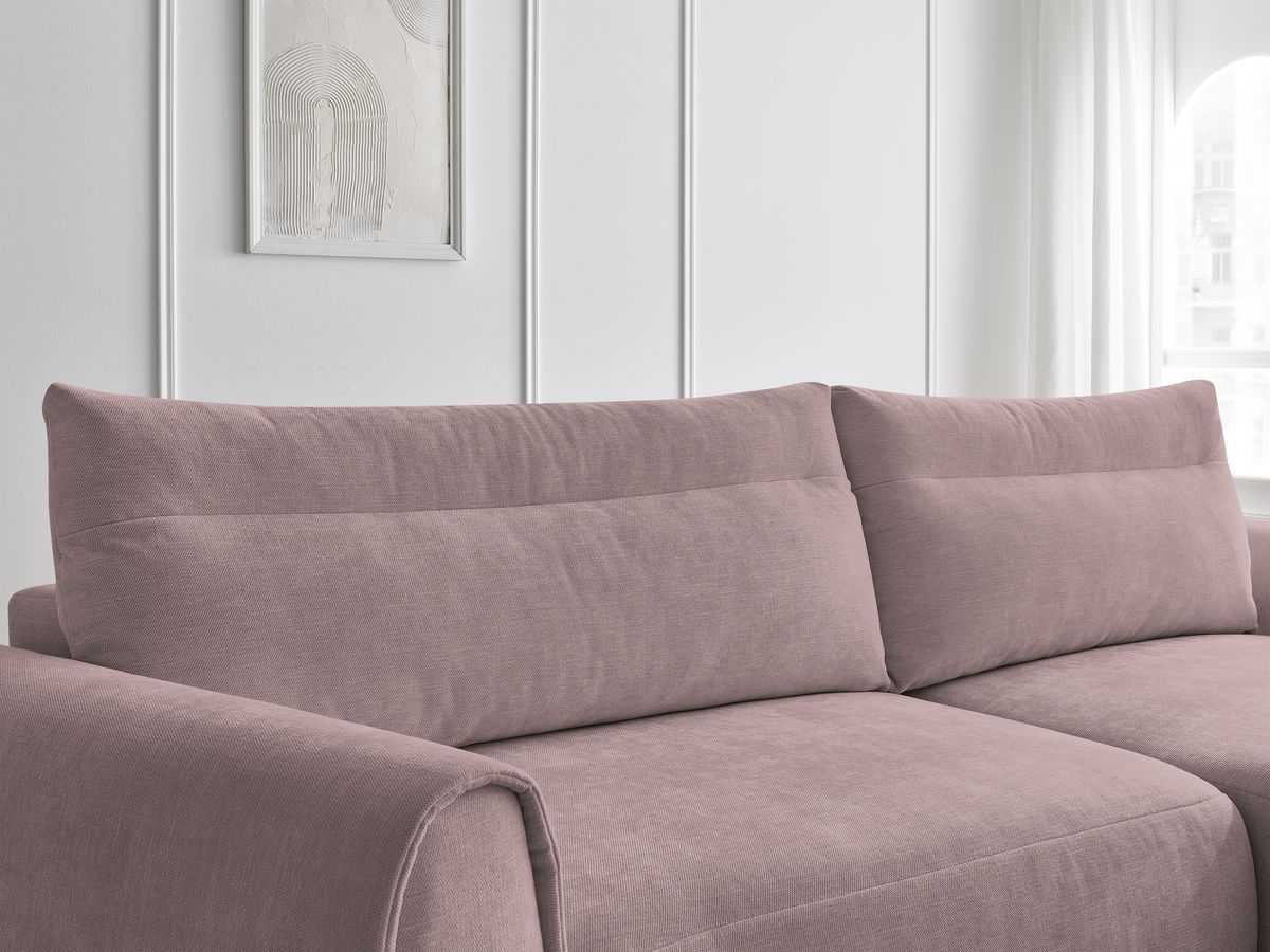 Bobochic Aden Ecksofa 293 × 152 cm Stoff Rosa Ecke rechts