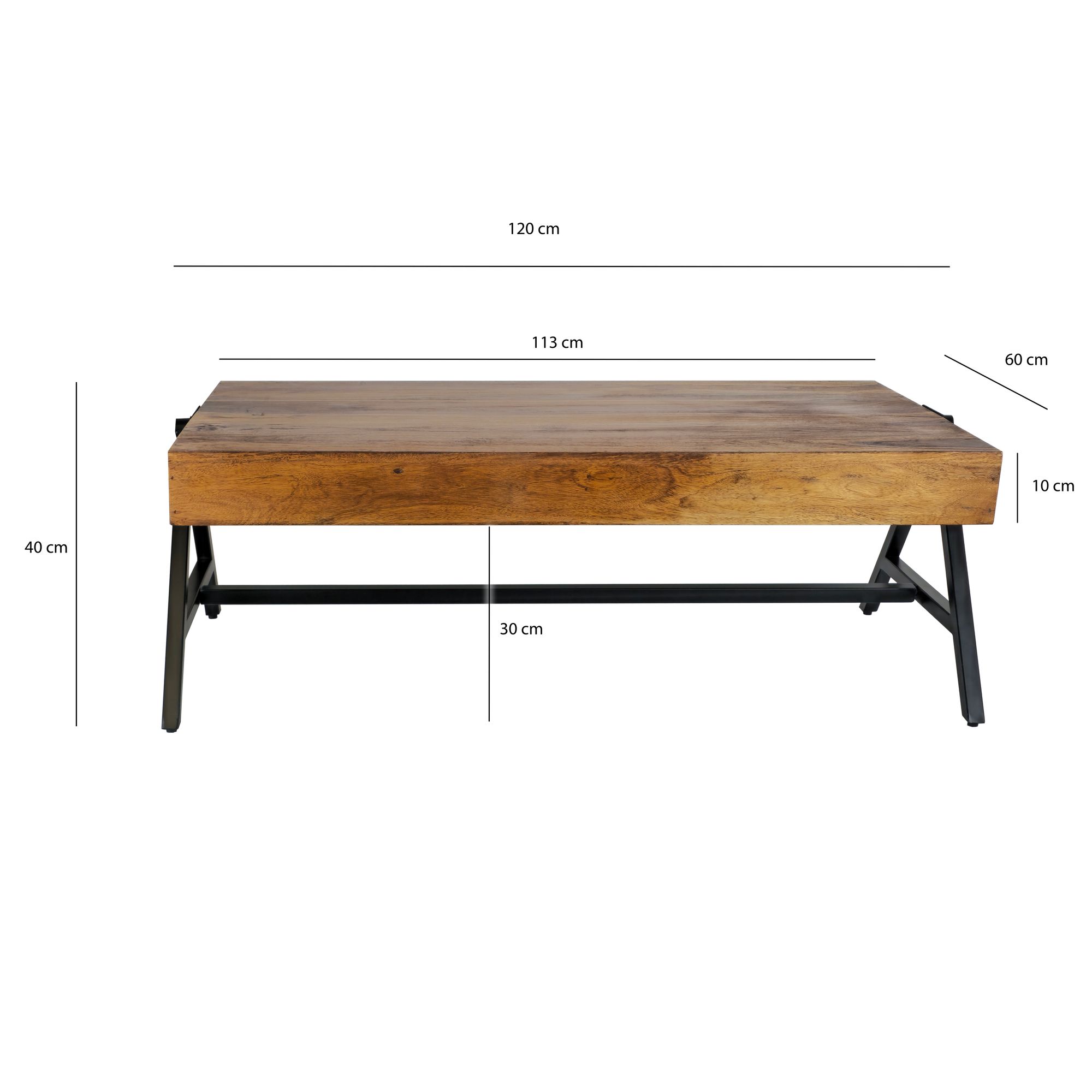 Couchtisch Nordkapp Sheesham Massivholz 120 × 60 × 40 cm