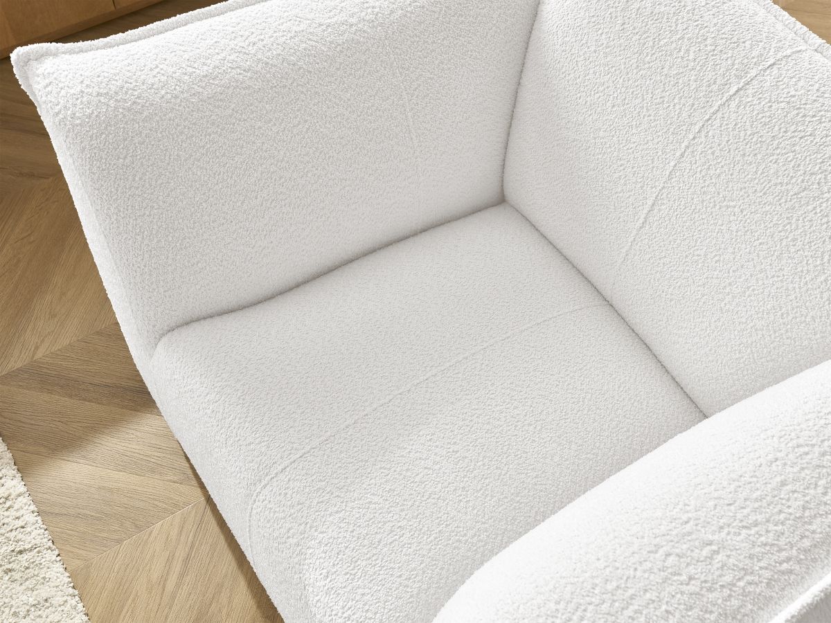 Bobochic Giorgia Sessel Bouclé-Stoff Weiß