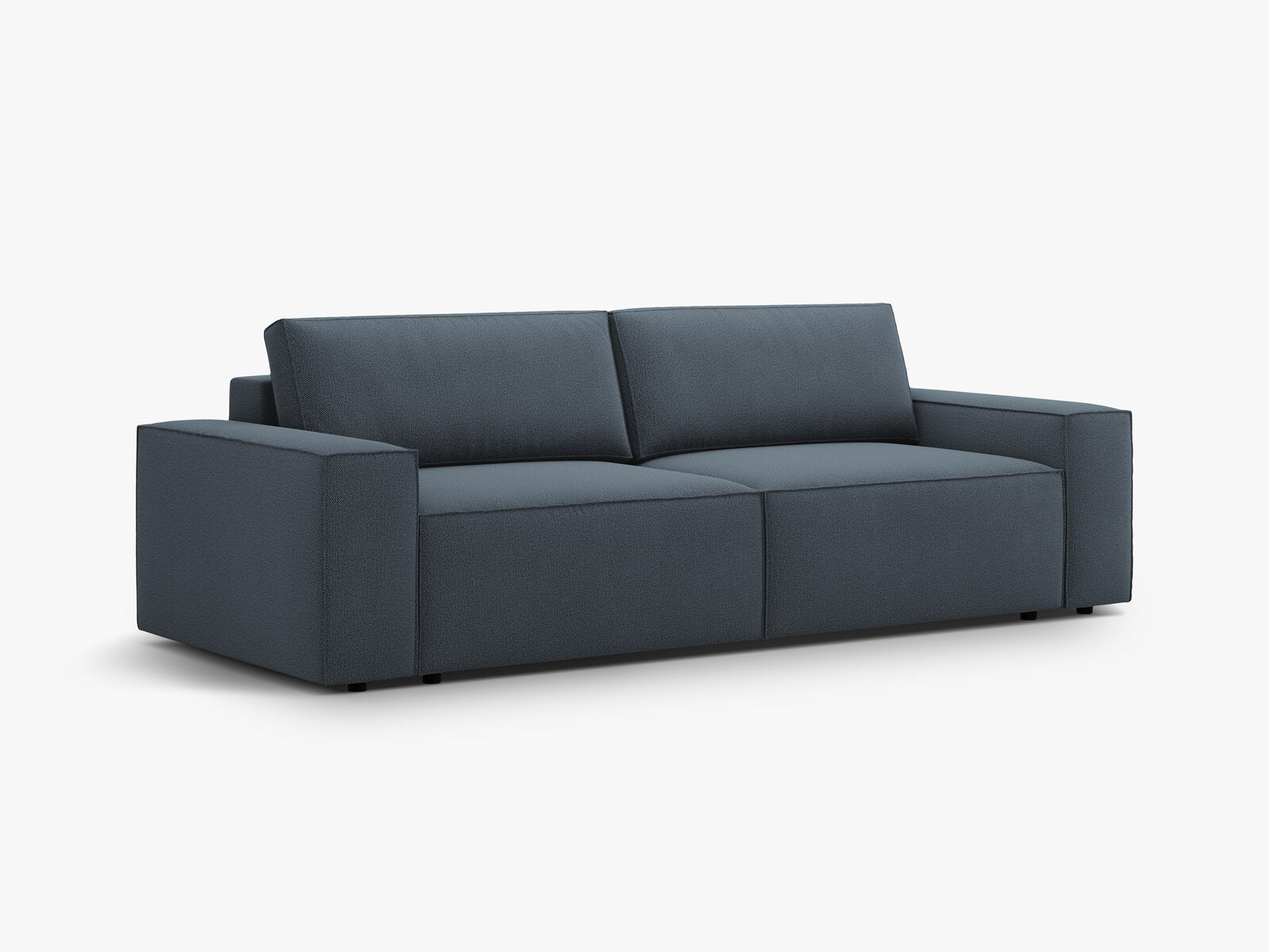 Micadoni Schlafsofa Jodie 3-Sitzer Strukturierter Stoff Blau