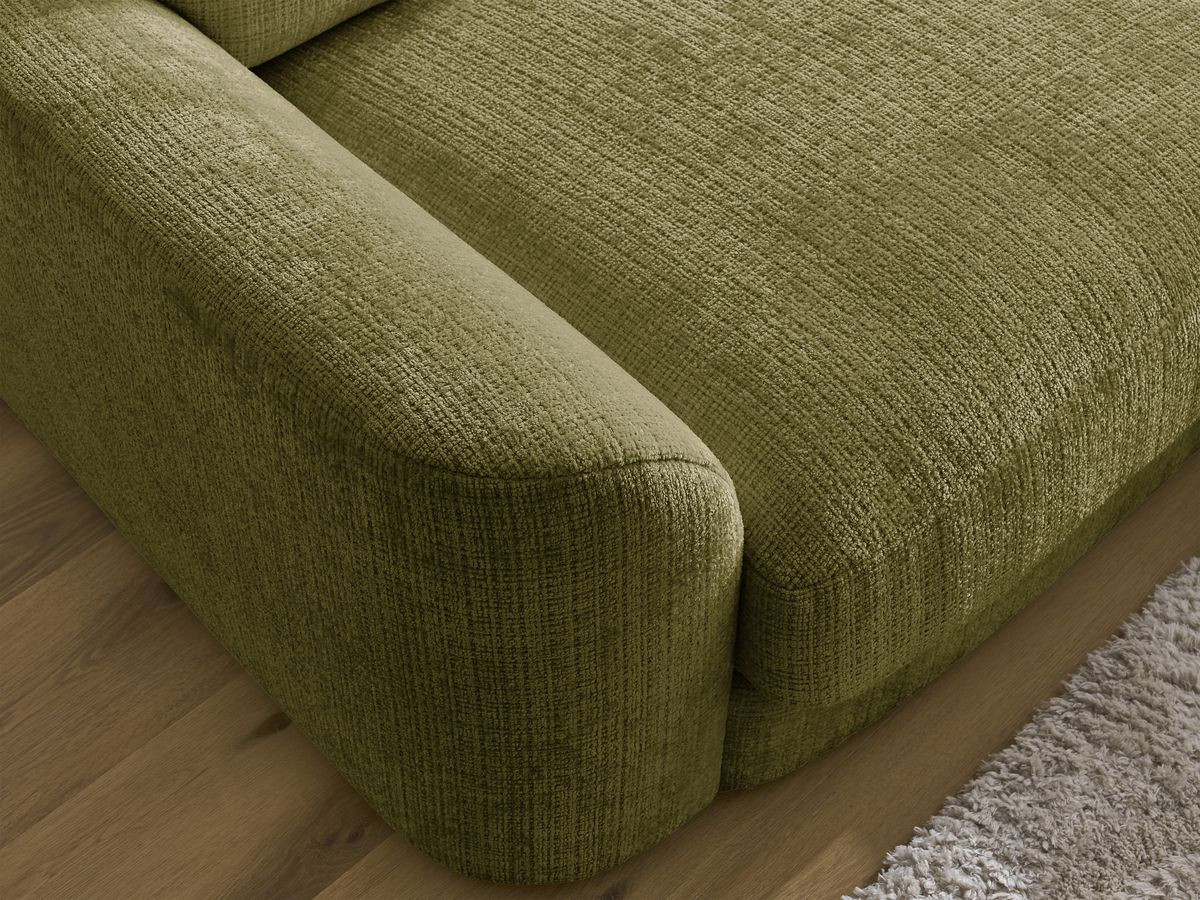Bobochic Leonore Ecksofa Strukturstoff Grün Ecke rechts