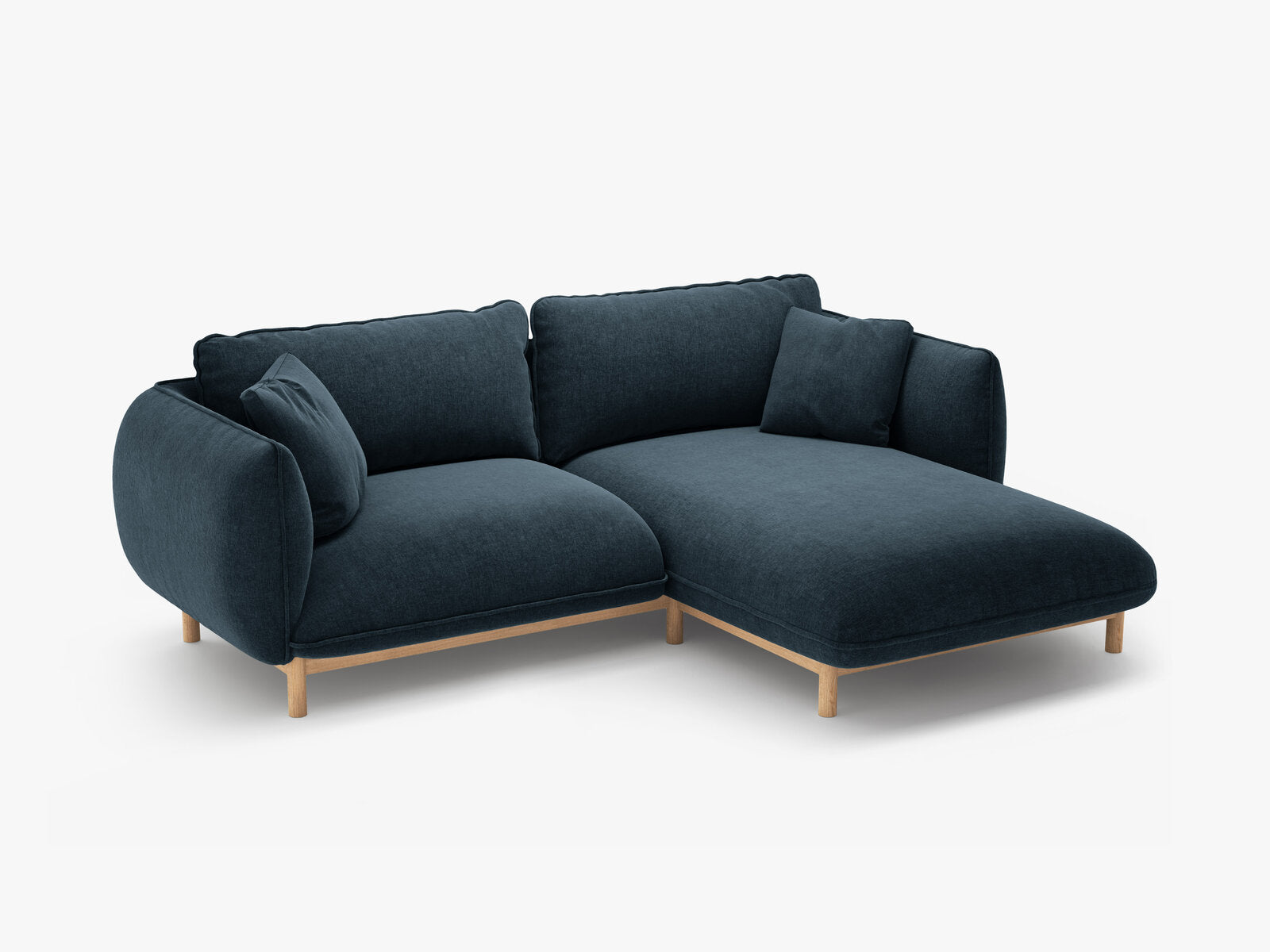 Micadoni Ada Ecksofa 3-Sitzer Rechts Strukturierter Stoff Wind Marineblau