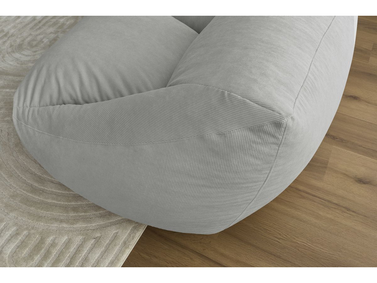 Bobochic Lilibet Pouf Cordsamt Hellgrau