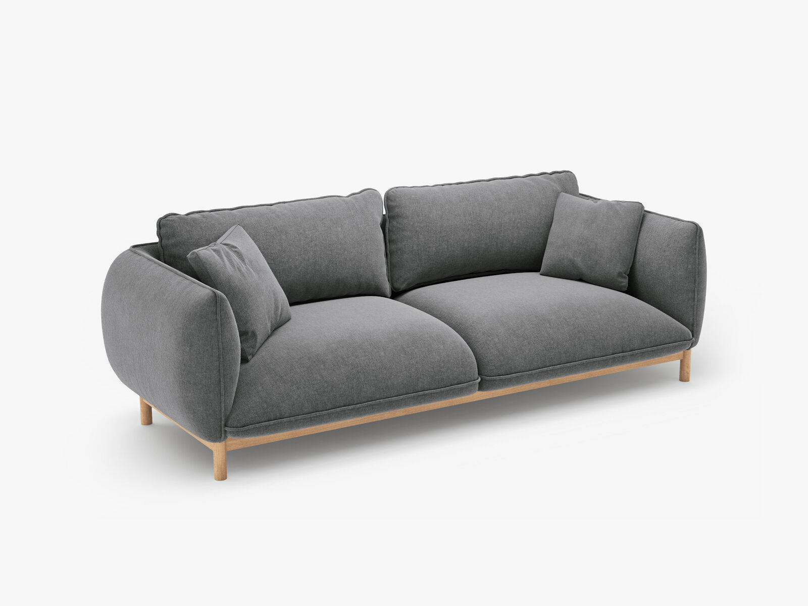 Micadoni Ada Sofa 3-Sitzer Strukturierter Stoff Wind Dunkelgrau
