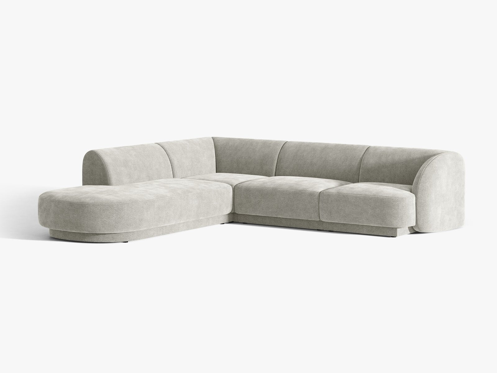 Micadoni Ecksofa Miley 6-Sitzer Links Chenille Haga Hellgrau