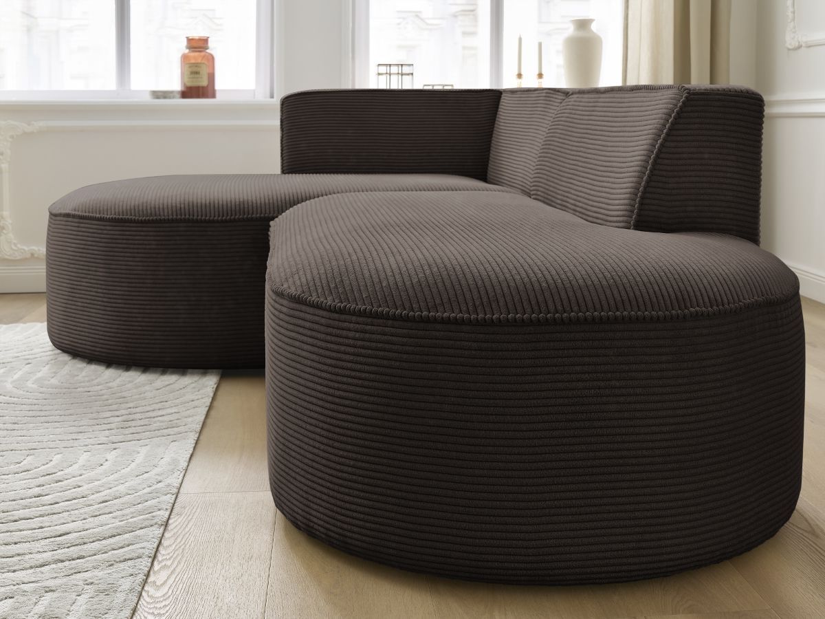 Bobochic Rousseau Ecksofa Cordsamt Braun Ecke links