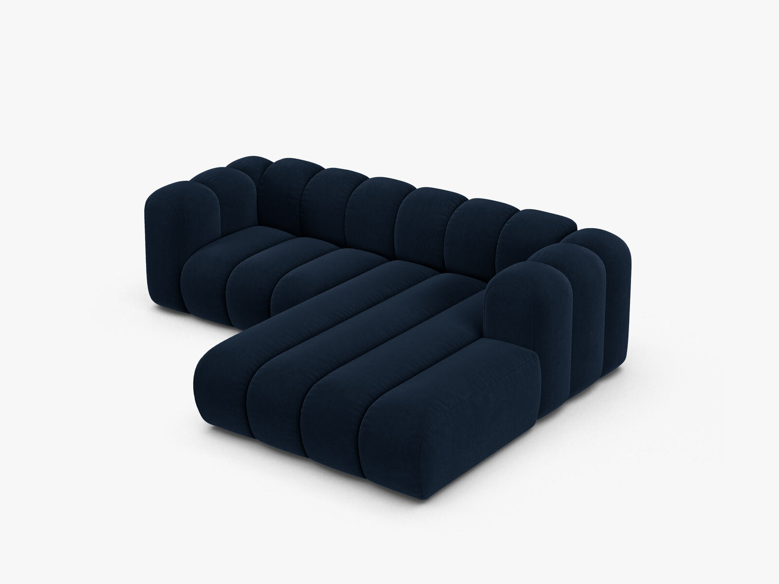 Micadoni Modulares Ecksofa Lupine 3-Sitzer Rechts Samt Salvador Königsblau