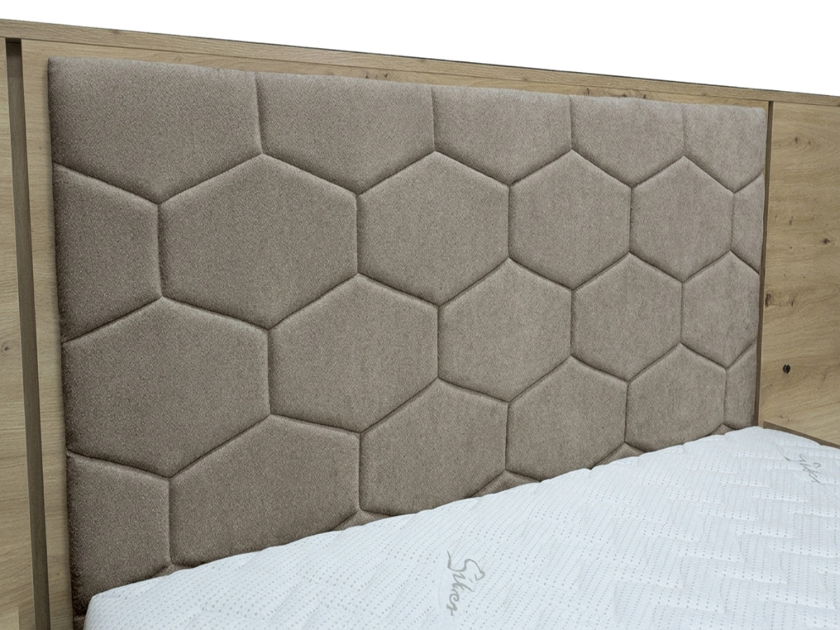 Bobochic Palmeraie Polsterbett mit Bettkasten Strukturstoff Taupe, Liegefläche 160 × 200 cm