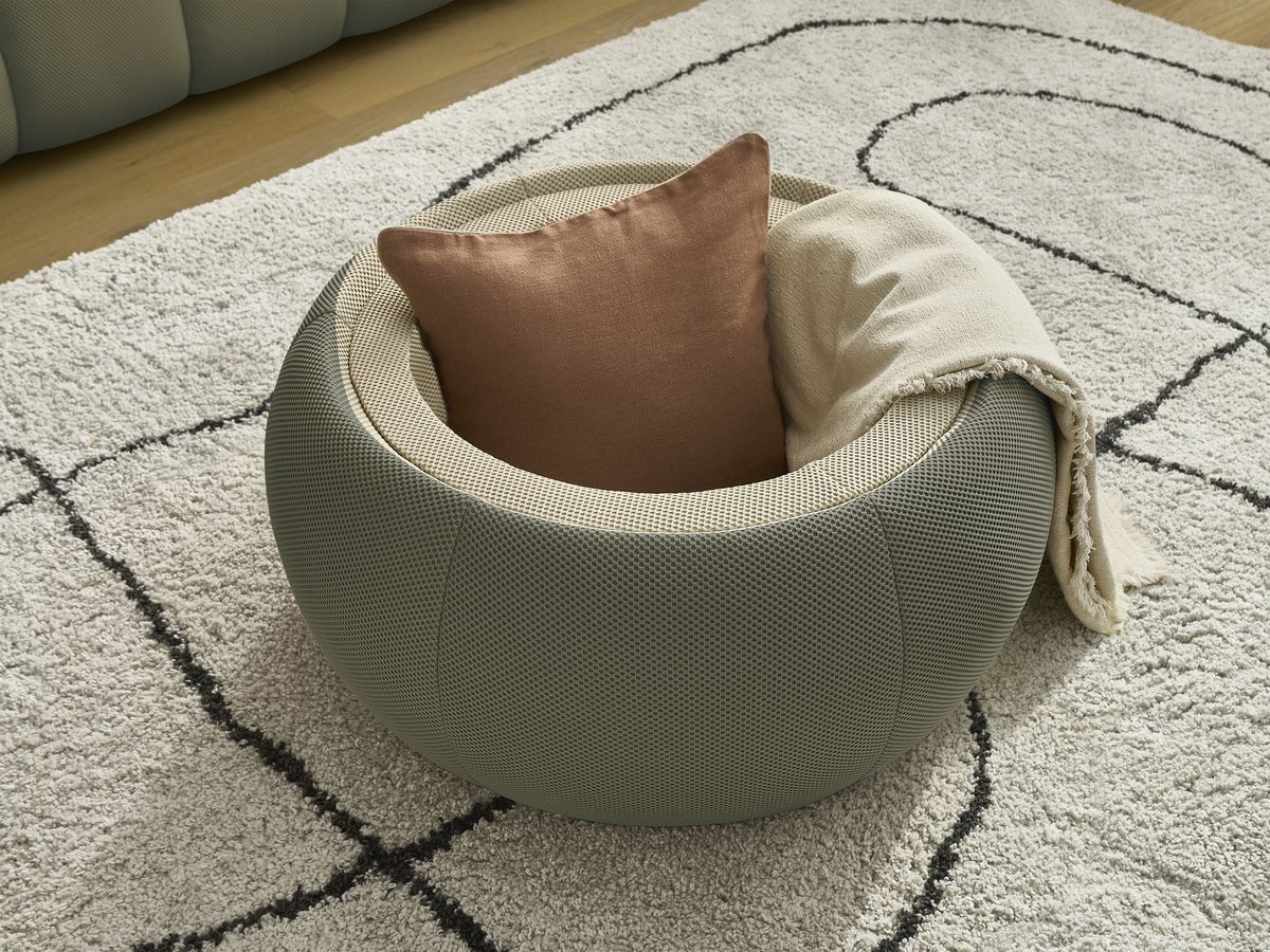 Bobochic Hayden Sofa 2-Sitzer mit Pouf Mesh-Stoff Grün