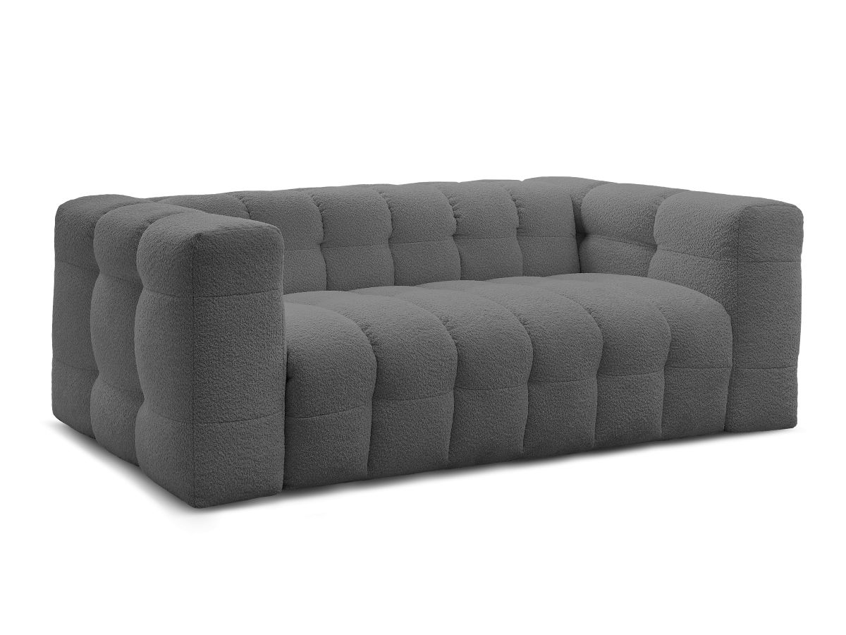 Bobochic Cloud Schlafsofa 3-Sitzer Bouclé-Stoff Dunkelgrau