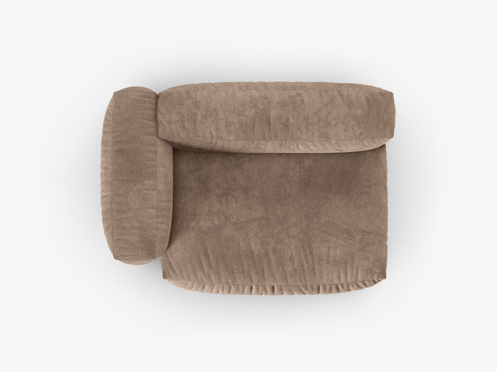 Micadoni Eckmodul mit Armlehne Martina 1-Sitzer Groß 90cm Sitztiefe Links Samt Vogue Dunkelbeige