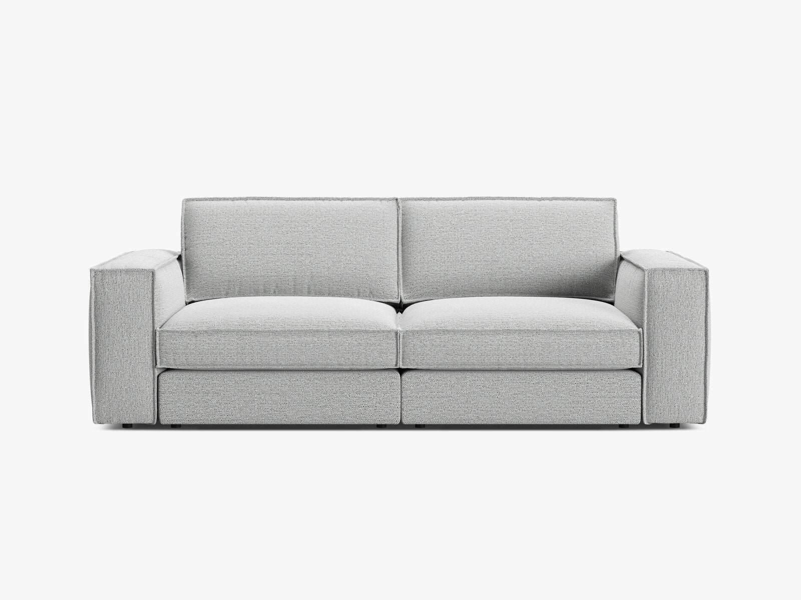 Micadoni modulares Sofa Pola 3-Sitzer Strukturierter Stoff Babel Hellgrau