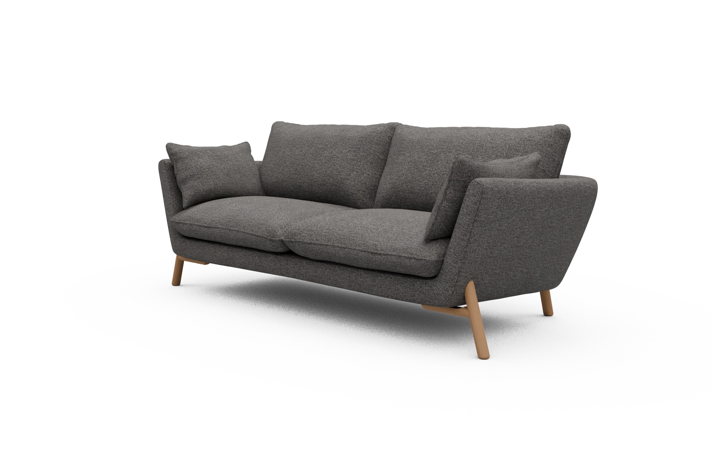 Sofa Emil 3-Sitzer Beinfarbe Eiche Natur Carreno-Salt-and-Pepper