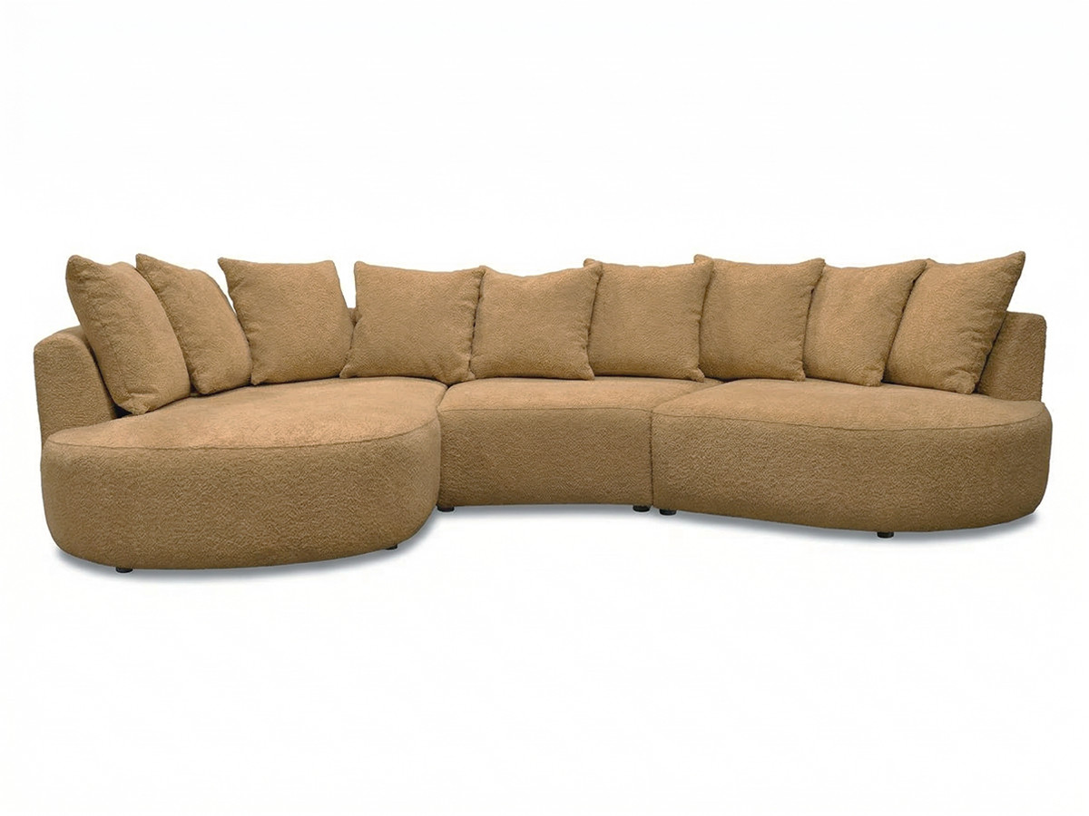 Bobochic Calypso Ecksofa Bouclé-Stoff Ockergelb Ecke links