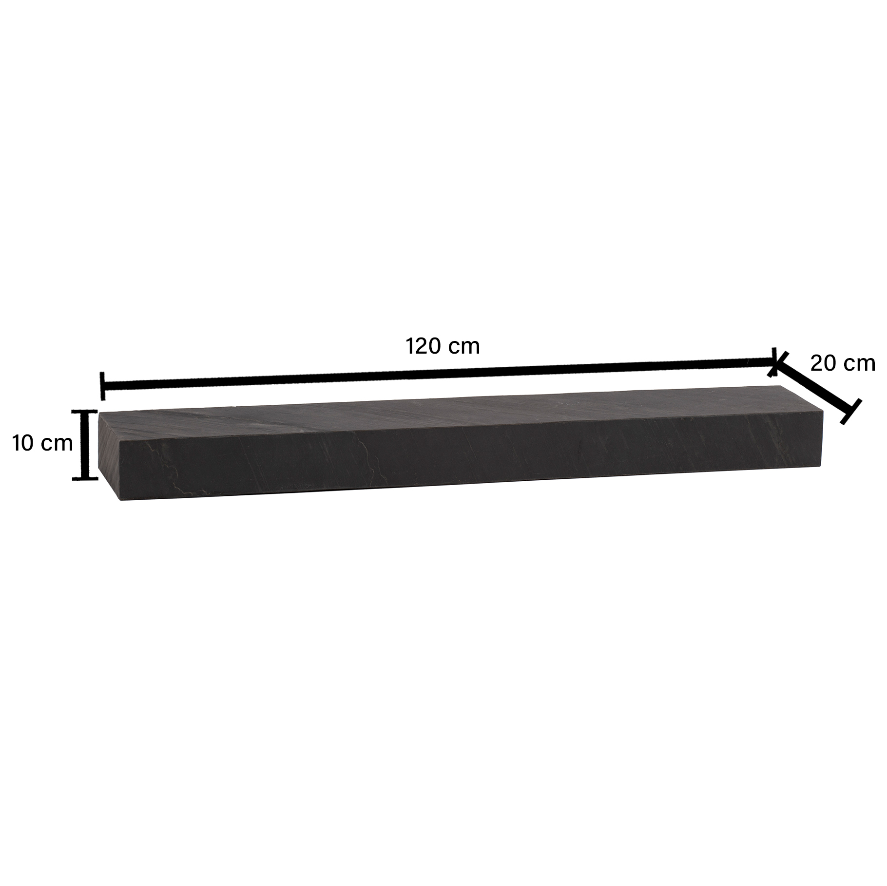 Wandregal Bodo Mango Massivholz Grau Breite 120 cm