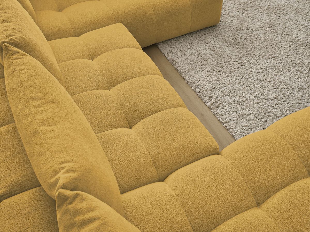 Bobochic Everest Wohnlandschaft, 6 Kissen Melange-Stoff Gelb Ecke links