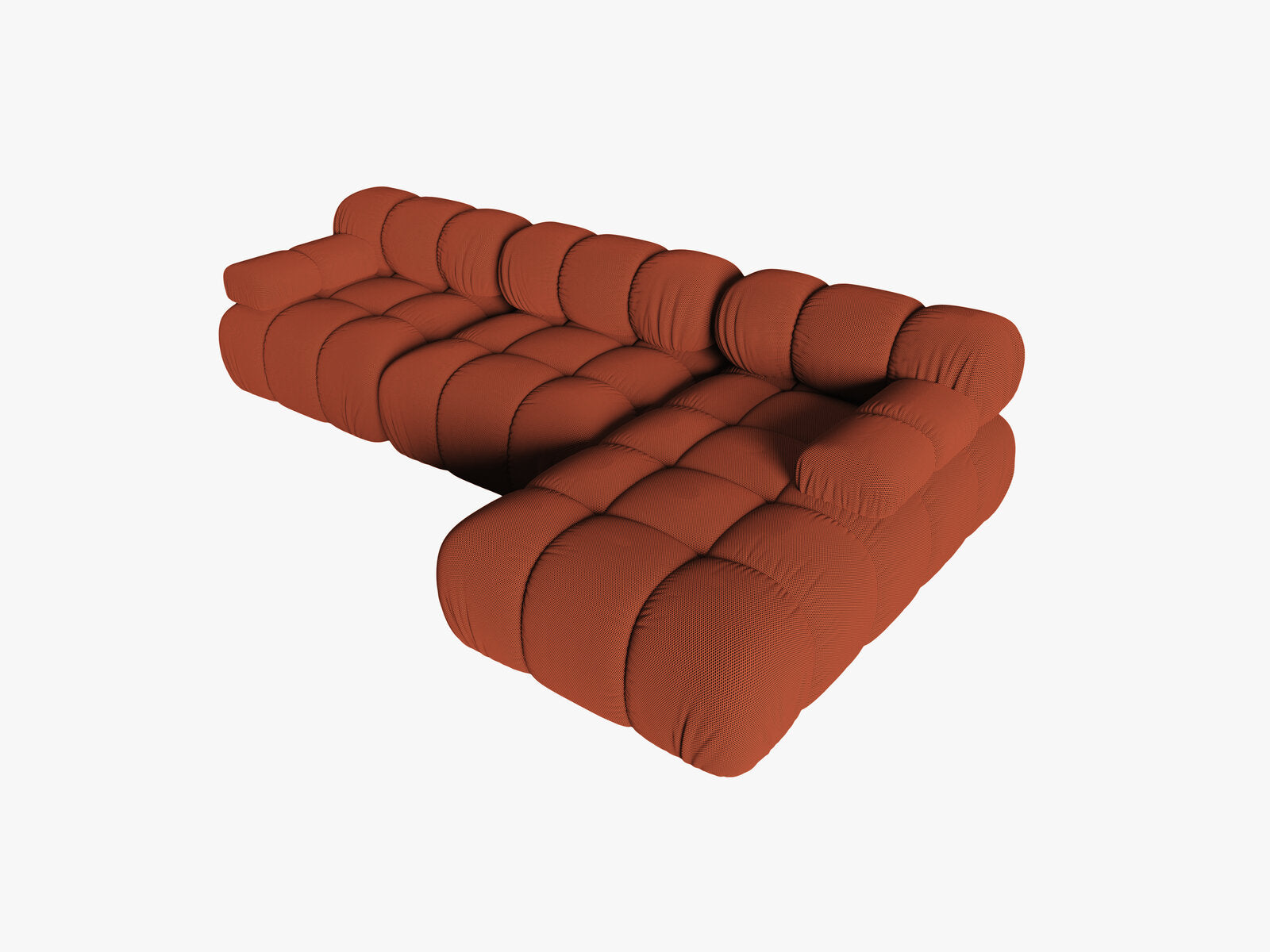 Micadoni Modulares Ecksofa Bellis 4-Sitzer Rechts 3D-Stoff Sonic Ziegel