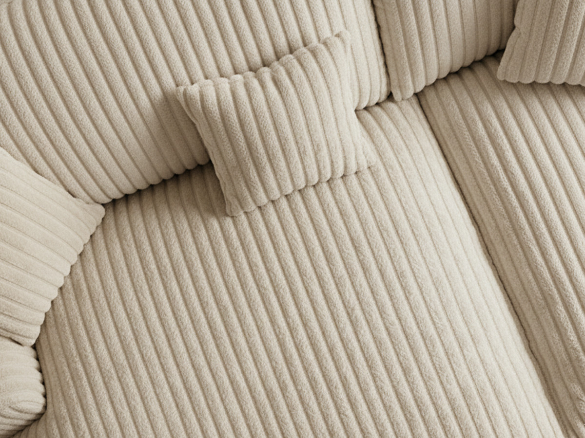 Bobochic Belem Sofa 3-Sitzer Breitcord weich Taupe