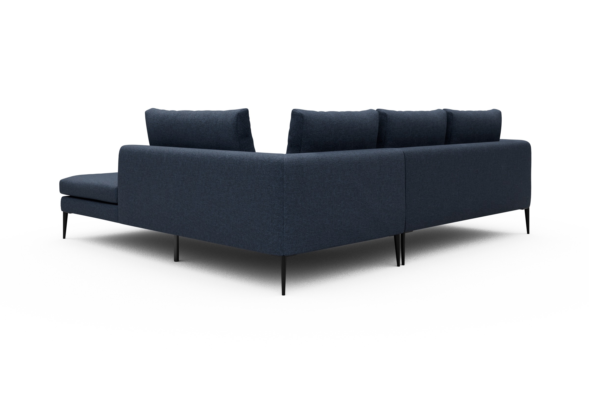 Ecksofa Paul Relax-Ecke rechts mit 2-Sitzer Sama-Deep-Blue