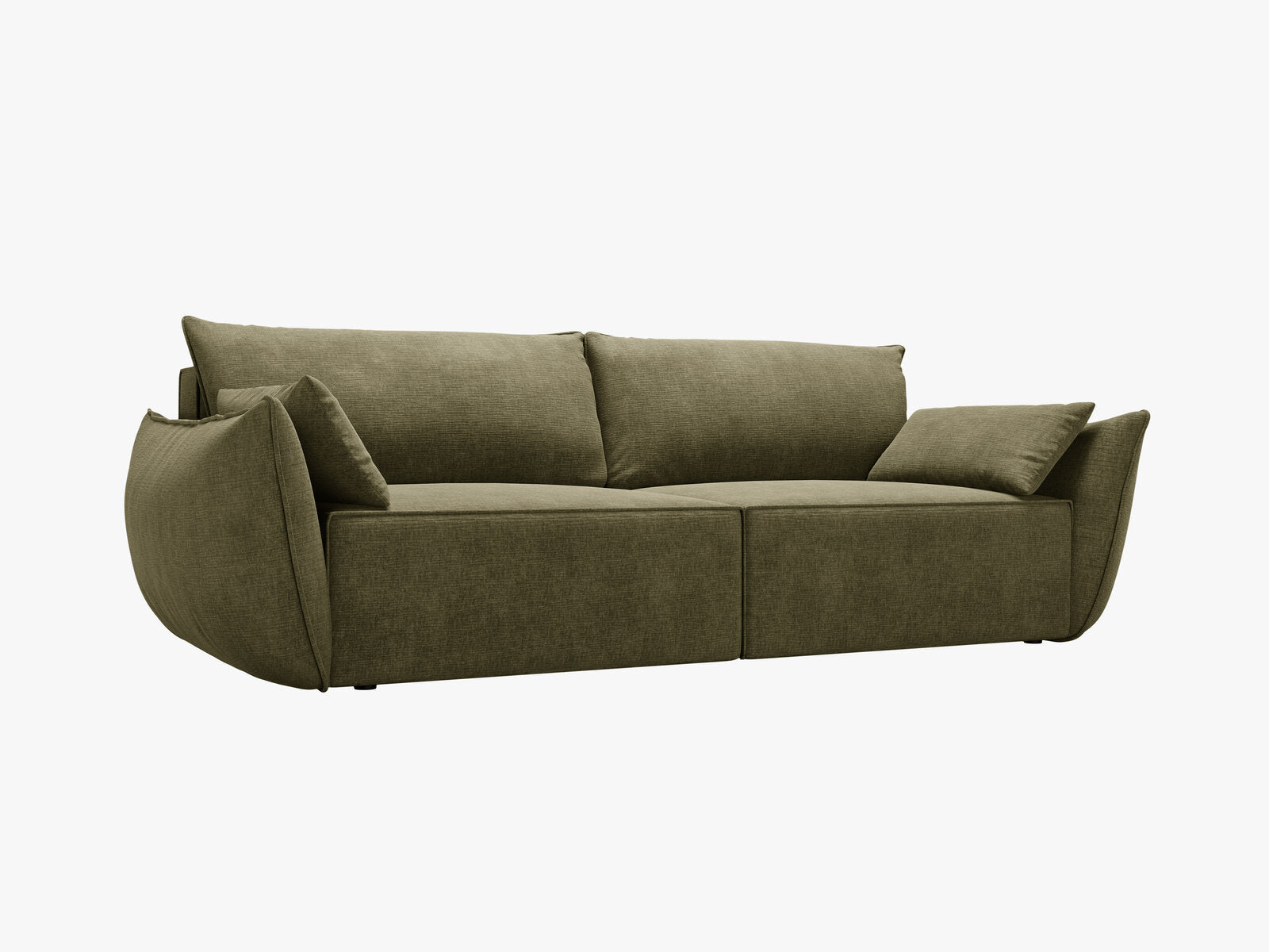 Micadoni Kaelle Schlafsofa 3-Sitzer mit Bettkasten Chenille Over The Horizon Grün