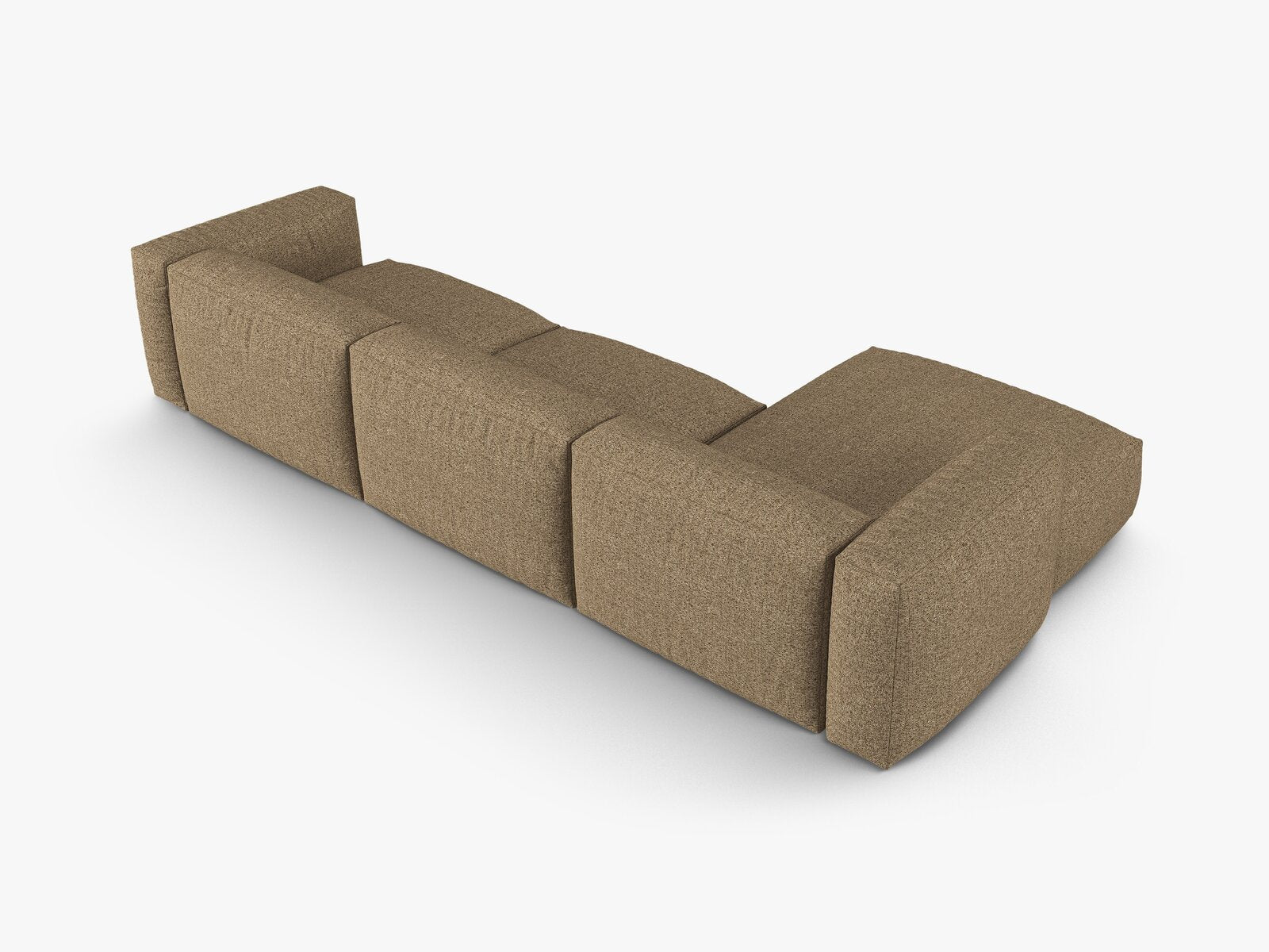Micadoni Ecksofa Martina 3-Sitzer 90cm Sitztiefe Links Boucle Monet Cappuccino