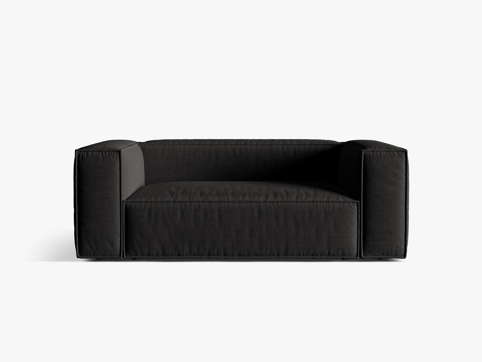 Micadoni Sofa Nuria 2-Sitzer Strukturierter Stoff Schwarz