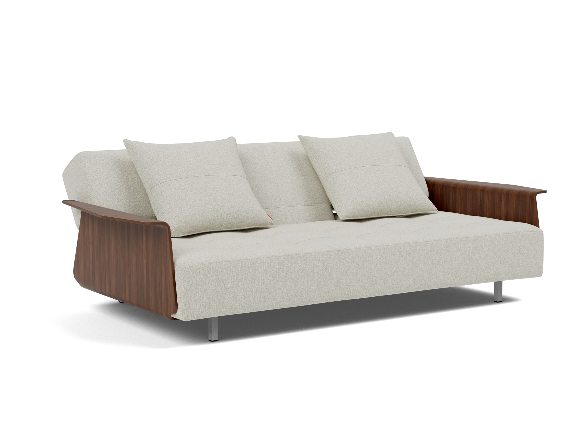 Schlafsofa Long Horn D.E.L. mit Armlehnen Flachgewebe Mixed Dance 527-Natural