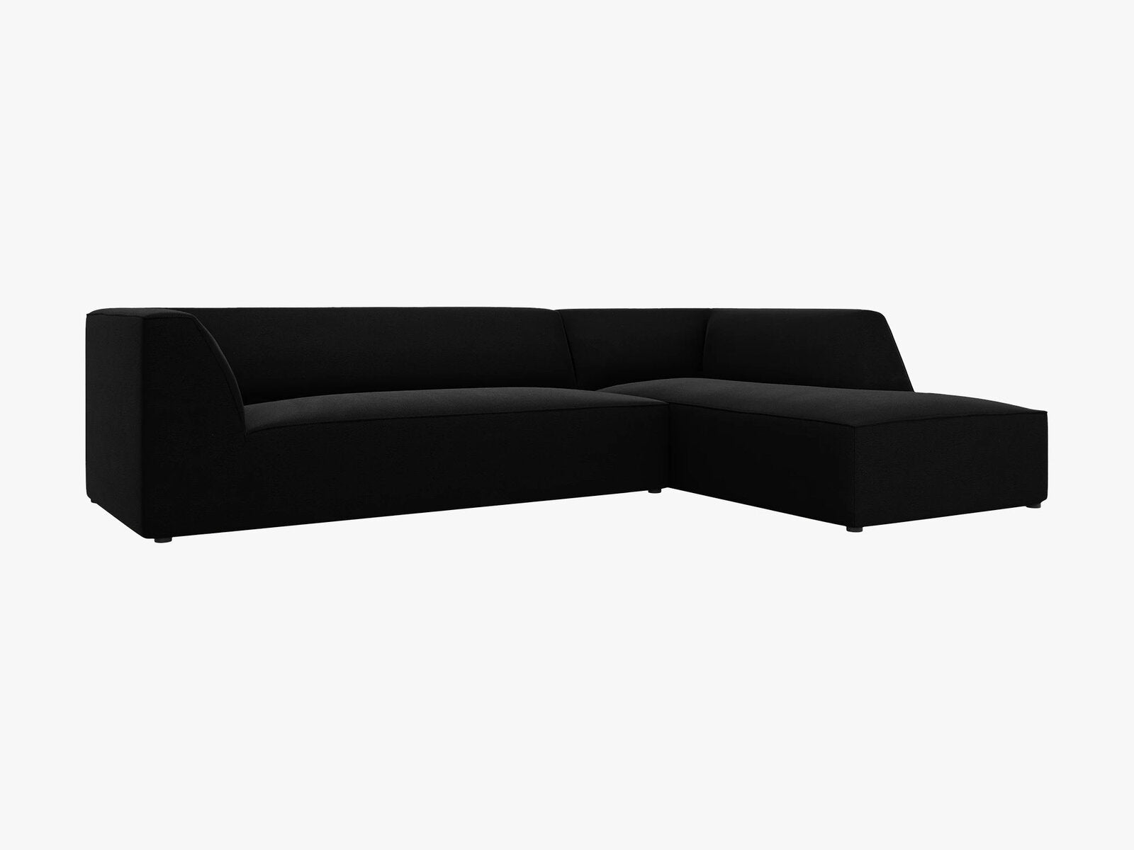 Micadoni 4-Sitzer Modular Sofa Ruby Rechts Samt Salvador Schwarz