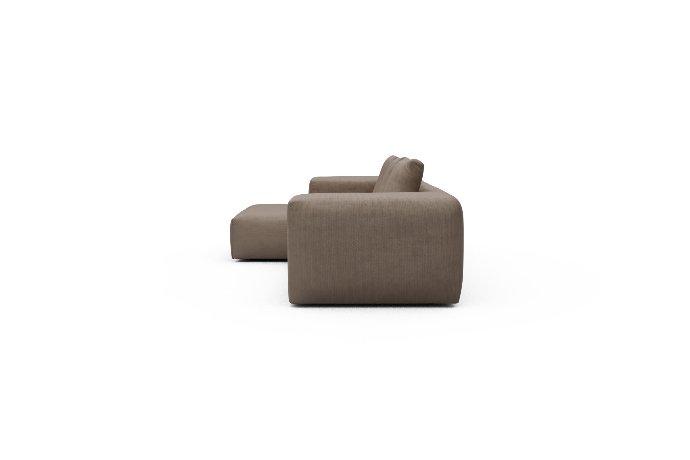Ecksofa Fred Chaiselongue links mit 2,5-Sitzer Cordufine-Biege